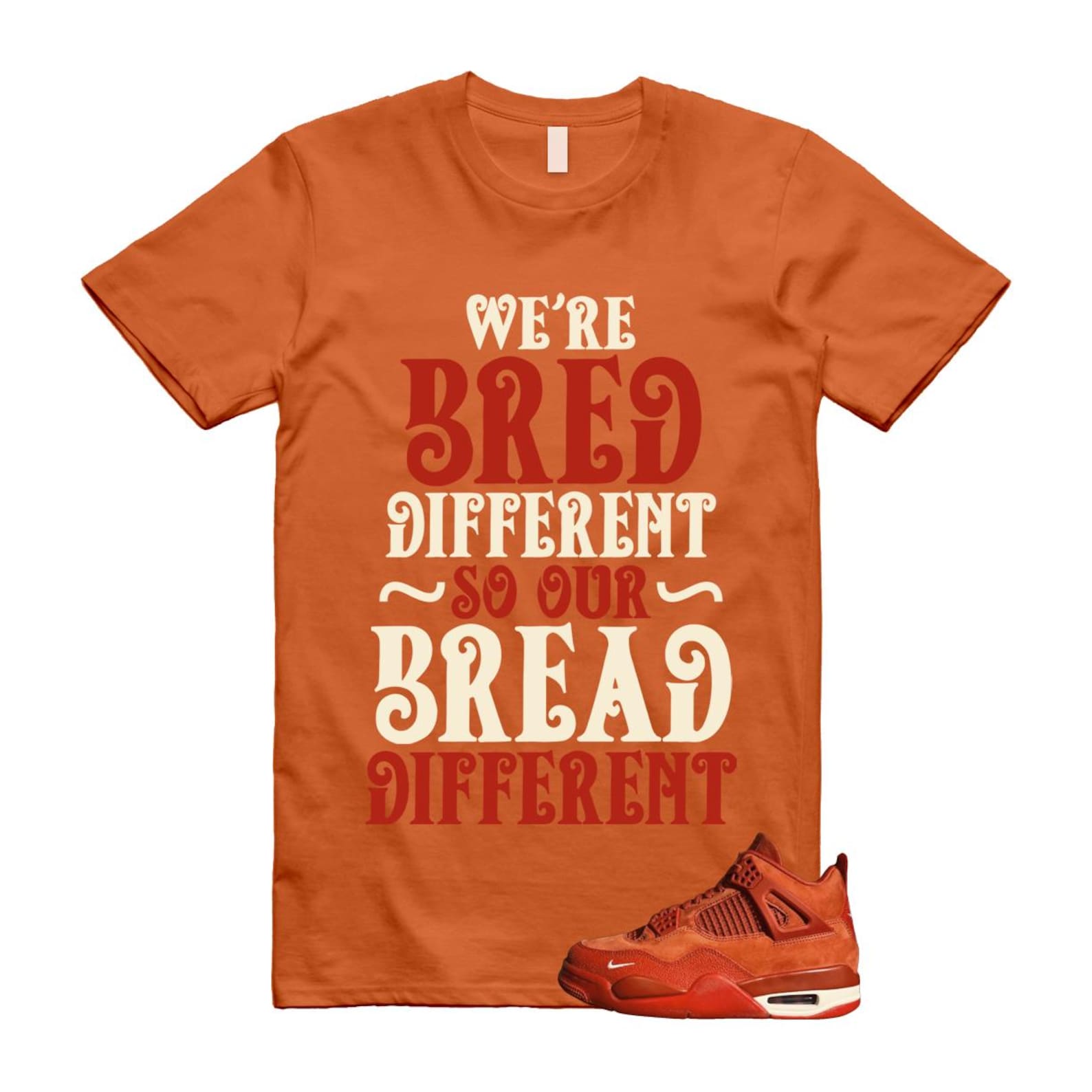 4 Brick By Brick Cinnabar Firewood Orange T Shirt Match BREAD, HF4340-800 Sneaker Match Tees T-Shirt, Sneaker Match Tee