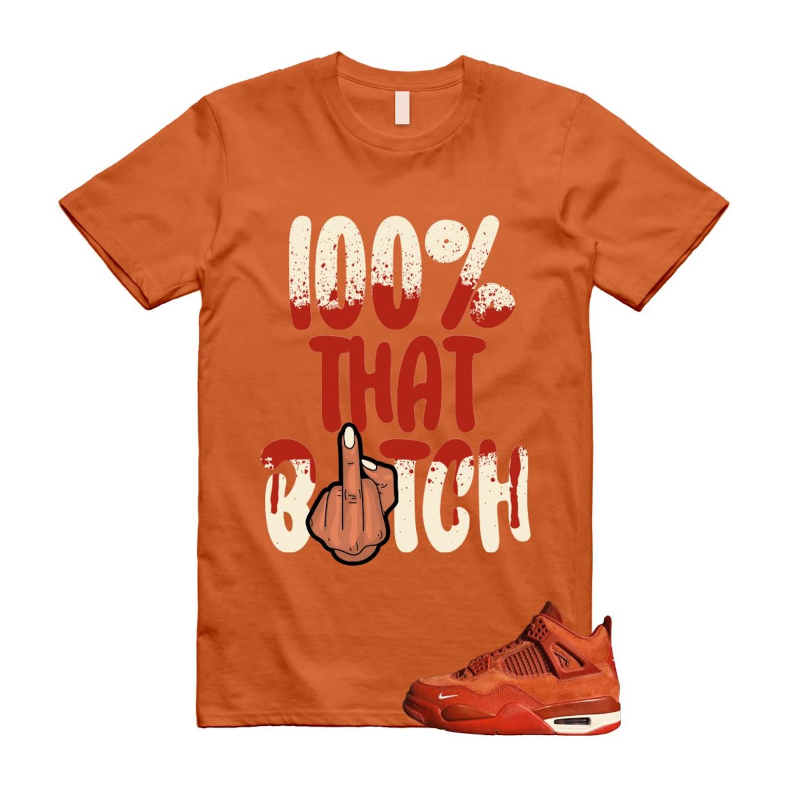 4 Brick By Brick Cinnabar Firewood Orange T Shirt Match 100, HF4340-800 Sneaker Match Tees T-Shirt, Sneaker Match Tee