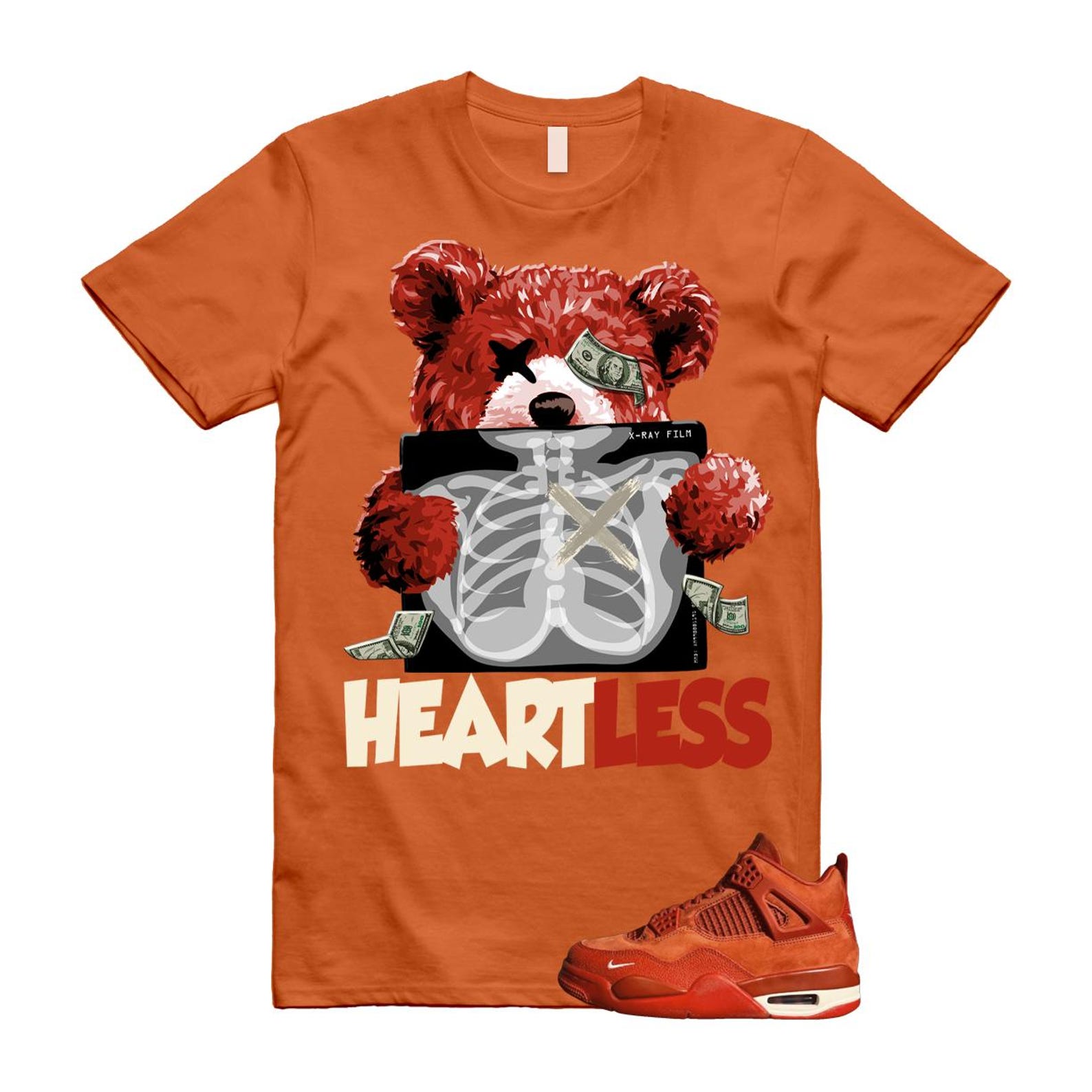 4 Brick By Brick Cinnabar Firewood Orange T Shirt Match HEART, HF4340-800 Sneaker Match Tees T-Shirt, Sneaker Match Tee