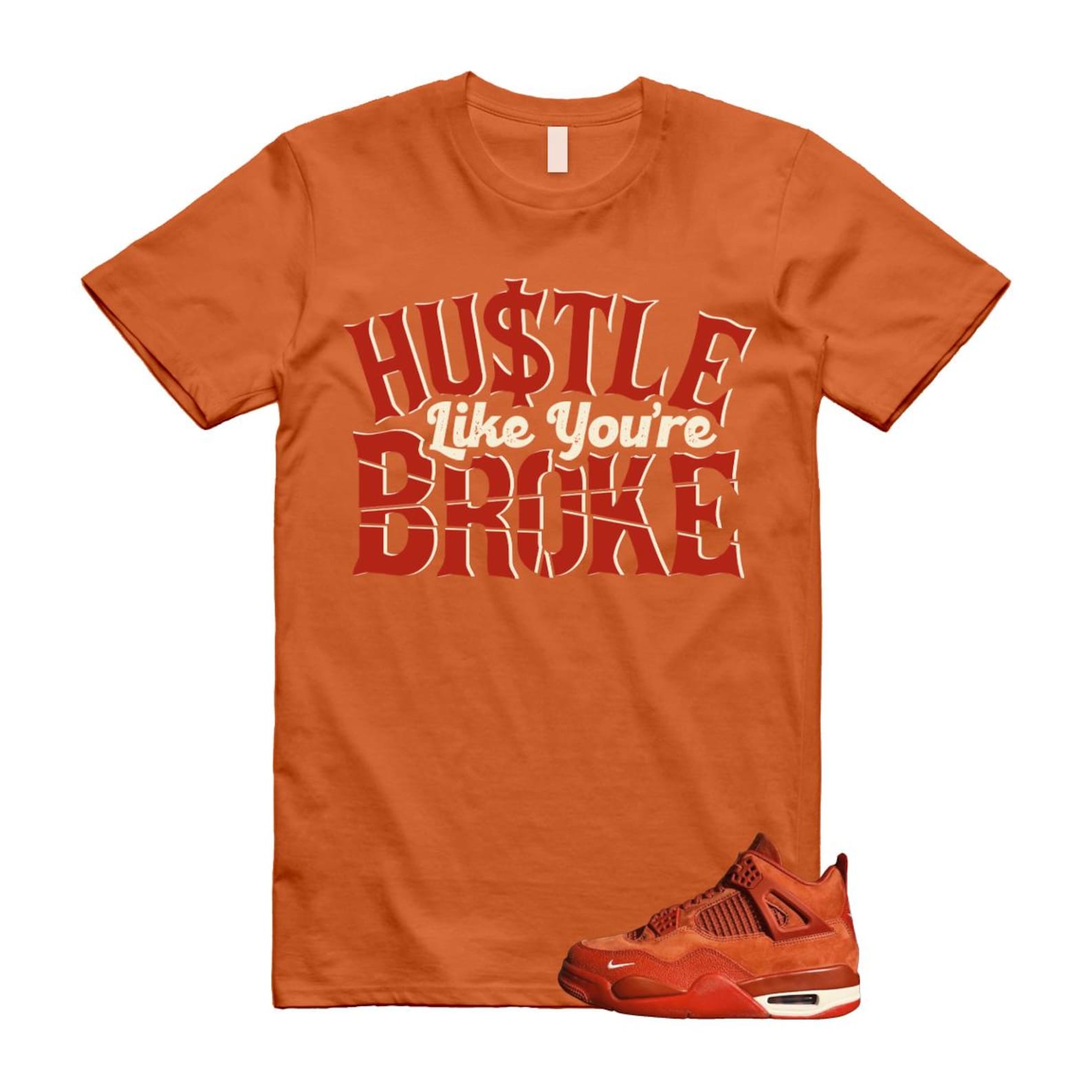 4 Brick By Brick Cinnabar Firewood Orange T Shirt Match BROKE, HF4340-800 Sneaker Match Tees T-Shirt, Sneaker Match Tee
