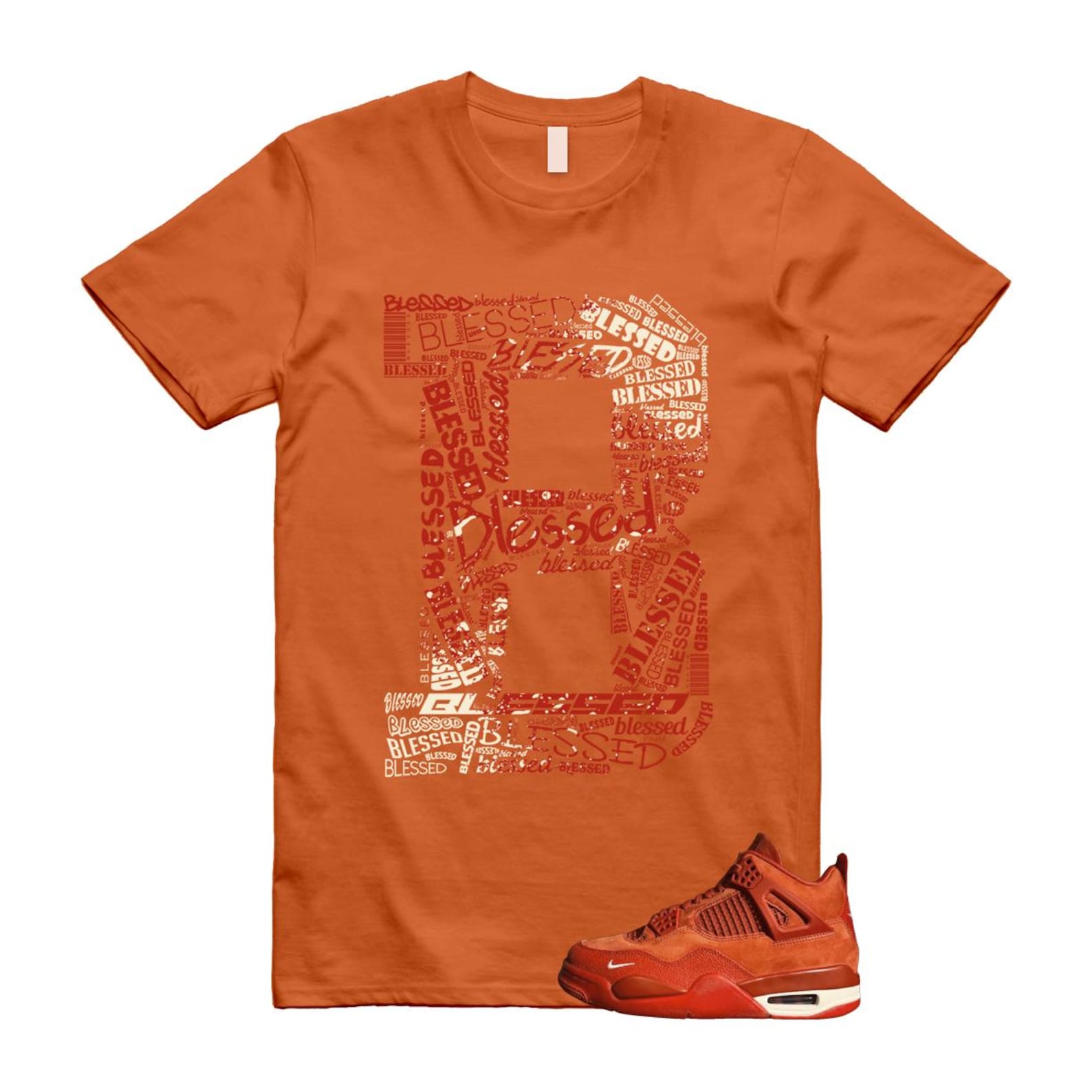 4 Brick By Brick Cinnabar Firewood Orange T Shirt Match B BLS, HF4340-800 Sneaker Match Tees T-Shirt, Sneaker Match Tee