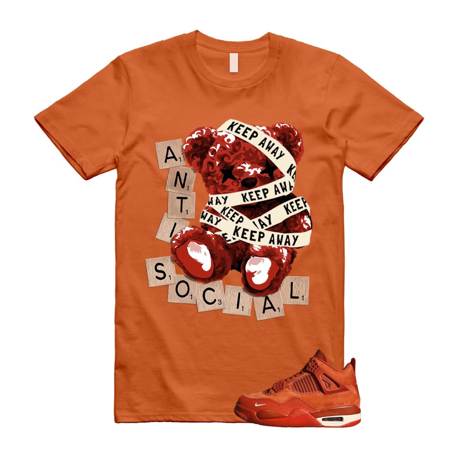 4 Brick By Brick Cinnabar Firewood Orange T Shirt Match ANTI, HF4340-800 Sneaker Match Tees T-Shirt, Sneaker Match Tee