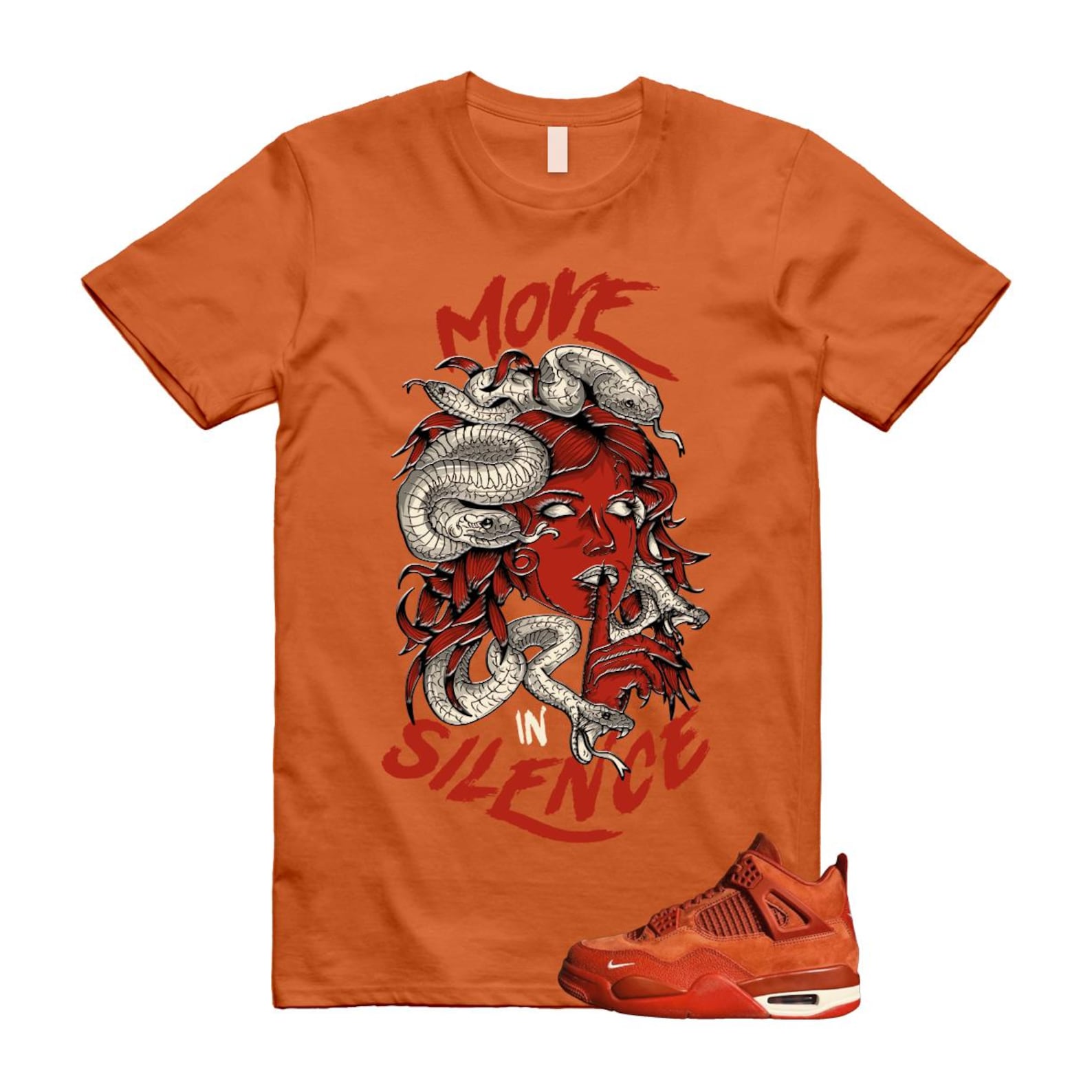 4 Brick By Brick Cinnabar Firewood Orange T Shirt Match MIS, HF4340-800 Sneaker Match Tees T-Shirt, Sneaker Match Tee
