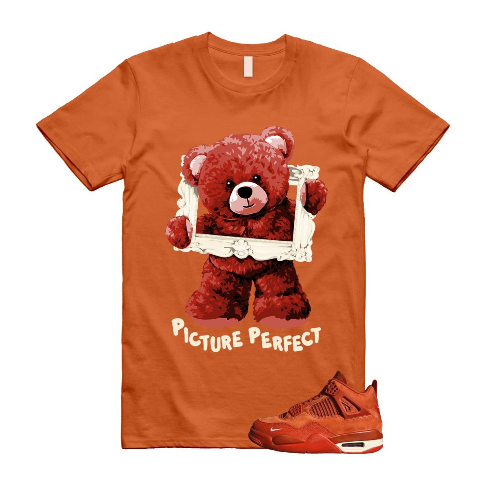 4 Brick By Brick Cinnabar Firewood Orange T Shirt Match PIC, HF4340-800 Sneaker Match Tees T-Shirt, Sneaker Match Tee