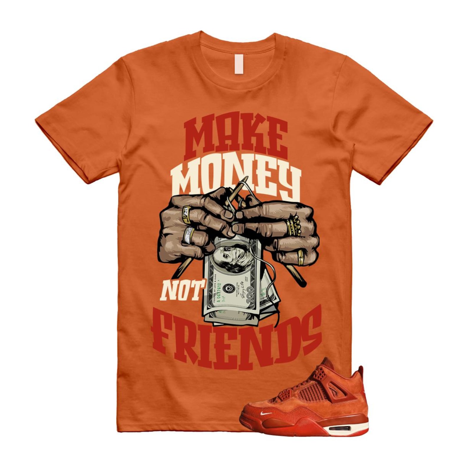 4 Brick By Brick Cinnabar Firewood Orange T Shirt Match MM, HF4340-800 Sneaker Match Tees T-Shirt, Sneaker Match Tee
