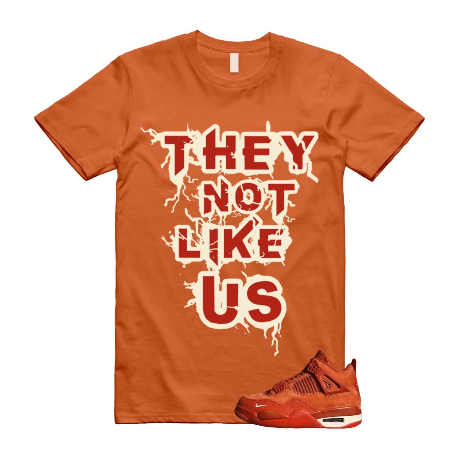 4 Brick By Brick Cinnabar Firewood Orange T Shirt Match US,  HF4340-800 Sneaker Match Tees T-Shirt, Sneaker Match Tee