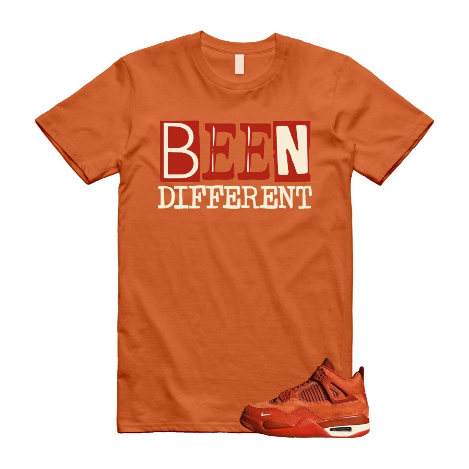 4 Brick By Brick Cinnabar Firewood Orange T Shirt Match BEEN, HF4340-800 Sneaker Match Tees T-Shirt, Sneaker Match Tee