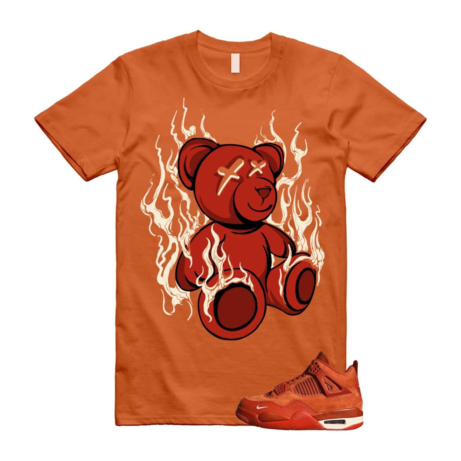 4 Brick By Brick Cinnabar Firewood Orange T Shirt Match LIT, HF4340-800 Sneaker Match Tees T-Shirt, Sneaker Match Tee