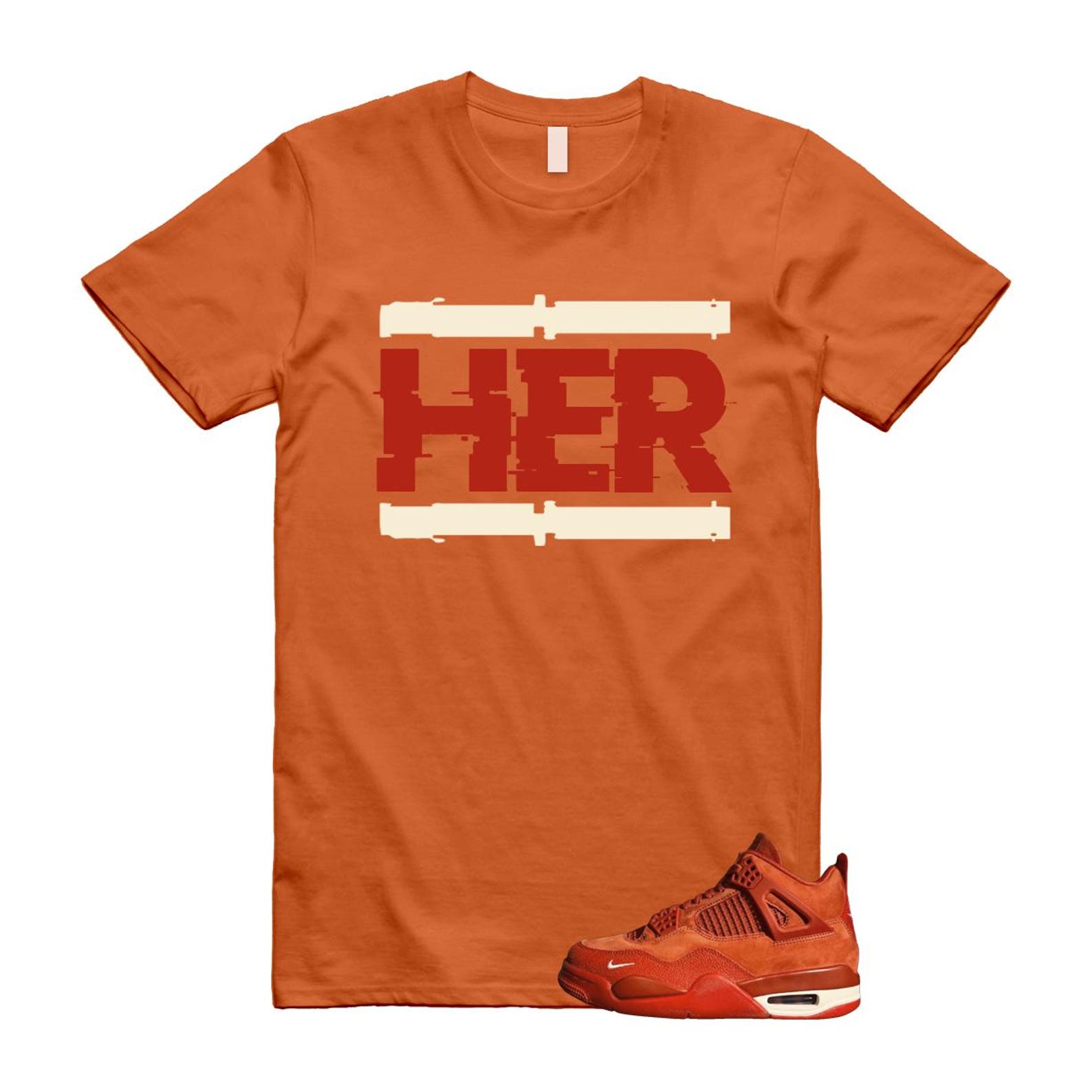 4 Brick By Brick Cinnabar Firewood Orange T Shirt Match HER, HF4340-800 Sneaker Match Tees T-Shirt, Sneaker Match Tee