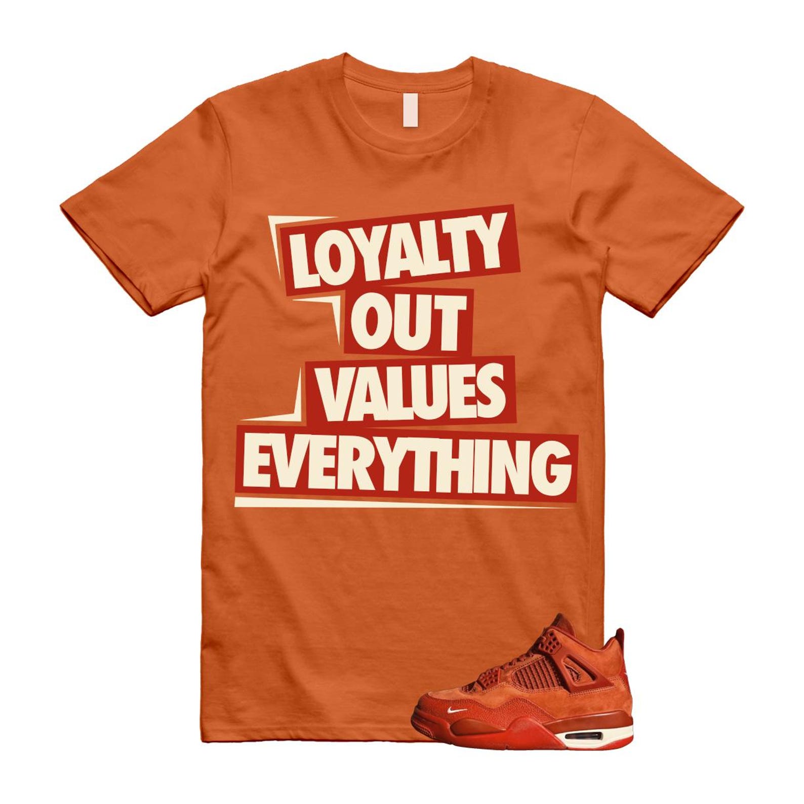 4 Brick By Brick Cinnabar Firewood Orange T Shirt Match LOVE, HF4340-800 Sneaker Match Tees T-Shirt, Sneaker Match Tee