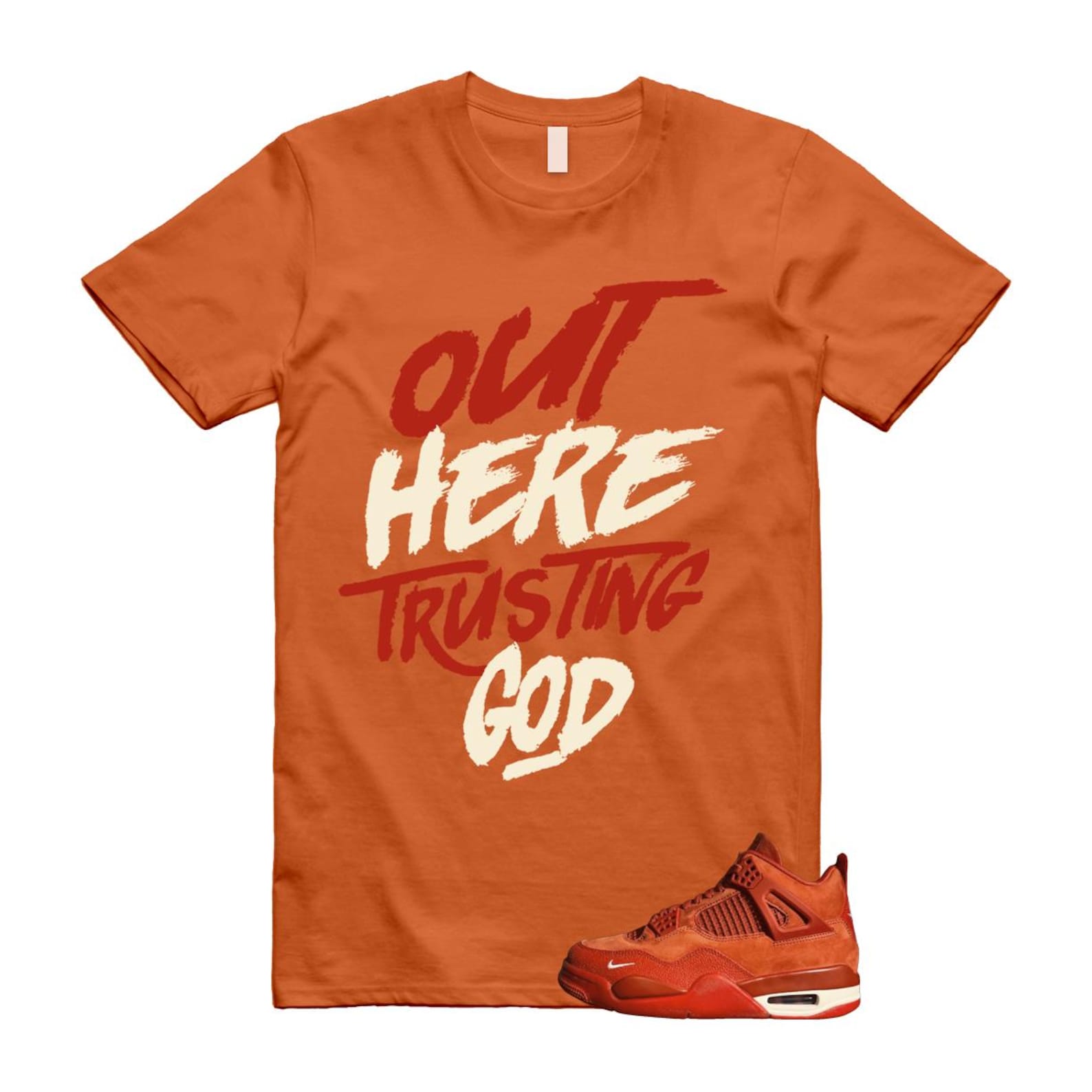 4 Brick By Brick Cinnabar Firewood Orange T Shirt Match TG, HF4340-800 Sneaker Match Tees T-Shirt, Sneaker Match Tee