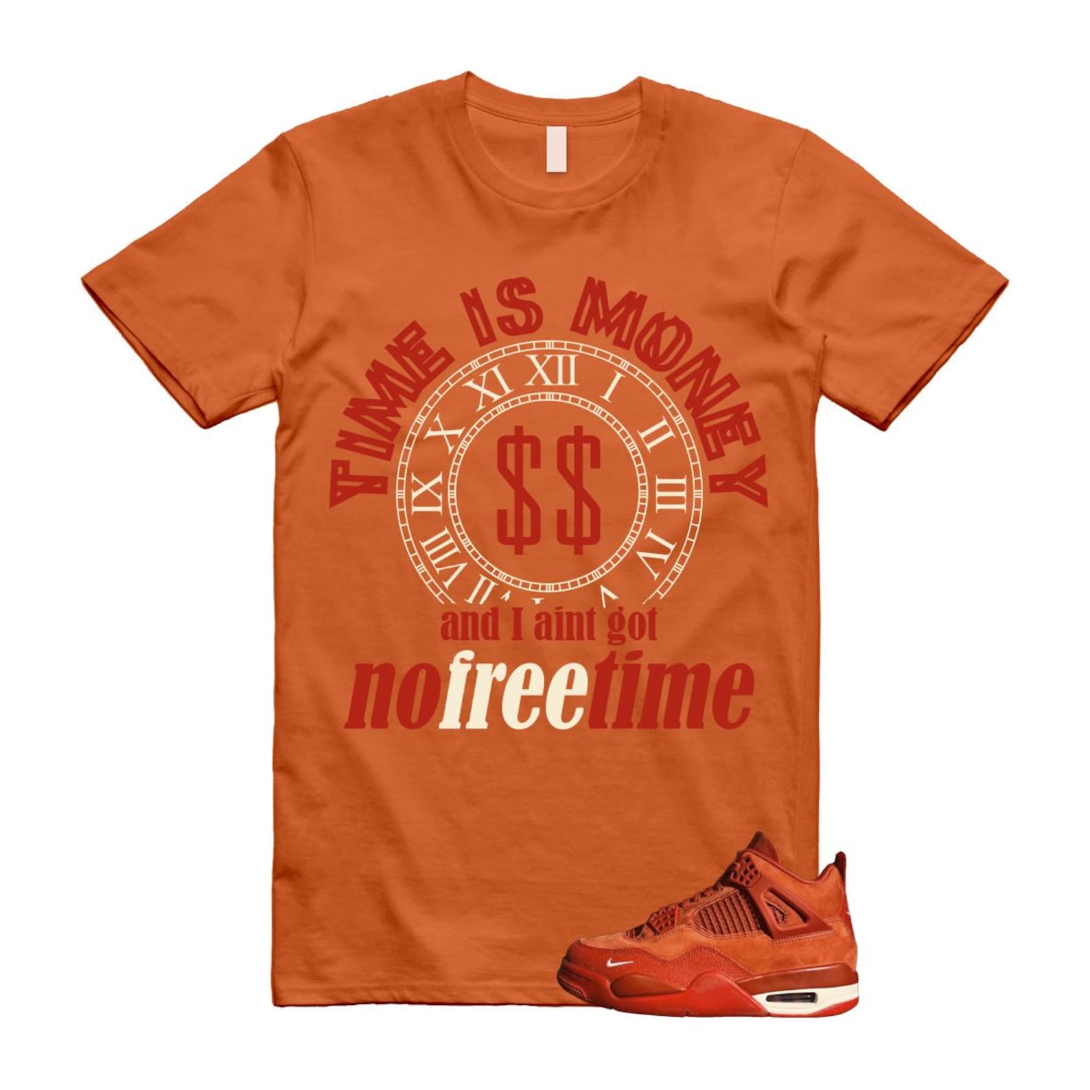 4 Brick By Brick Cinnabar Firewood Orange T Shirt Match FREE, HF4340-800 Sneaker Match Tees T-Shirt, Sneaker Match Tee