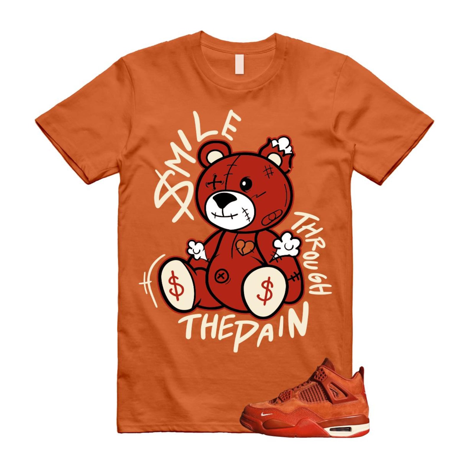 4 Brick By Brick Cinnabar Firewood Orange T Shirt Match SM2, HF4340-800 Sneaker Match Tees T-Shirt, Sneaker Match Tee
