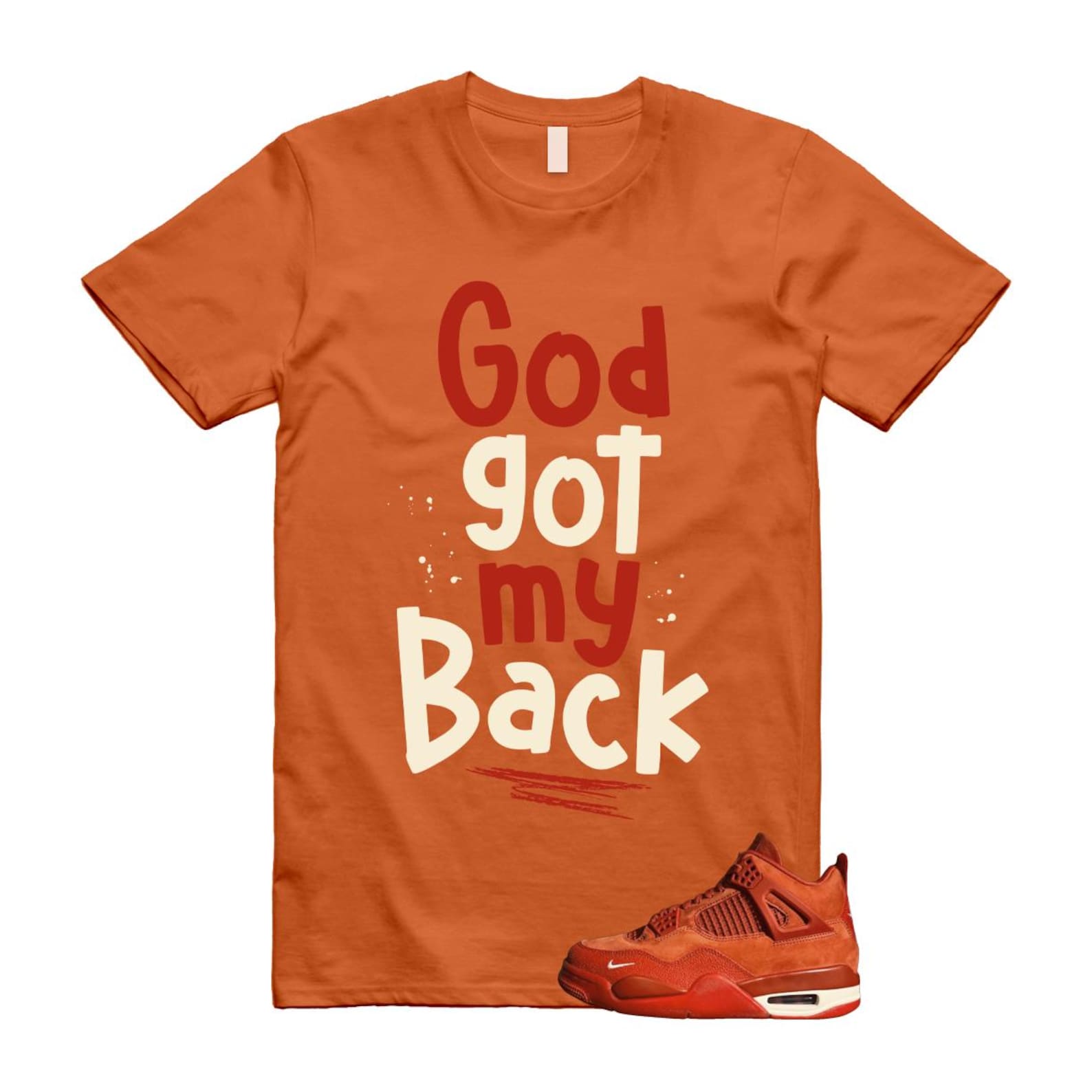 4 Brick By Brick Cinnabar Firewood Orange T Shirt Match GOD, HF4340-800 Sneaker Match Tees T-Shirt, Sneaker Match Tee