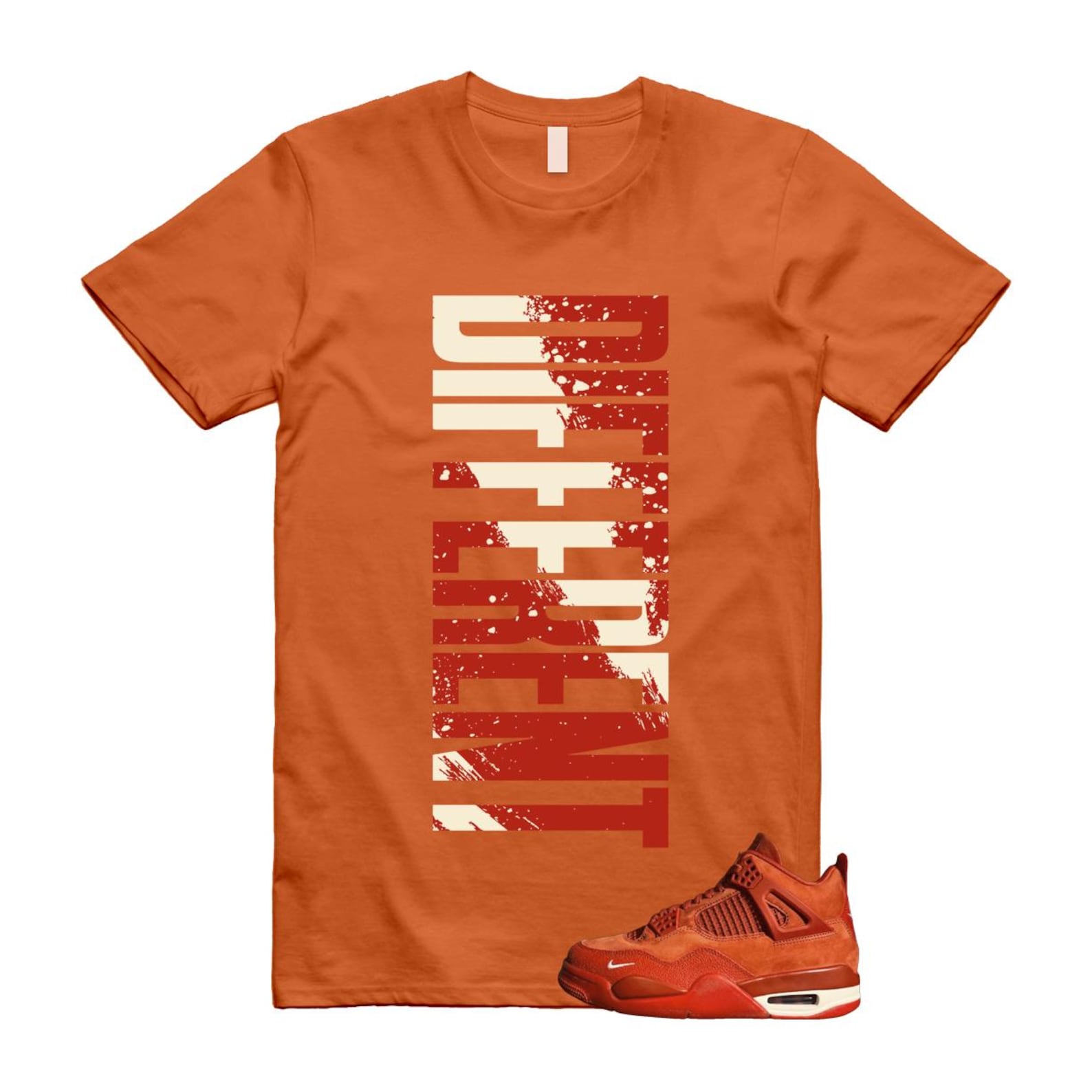 4 Brick By Brick Cinnabar Firewood Orange T Shirt Match DFRNT, HF4340-800 Sneaker Match Tees T-Shirt, Sneaker Match Tee
