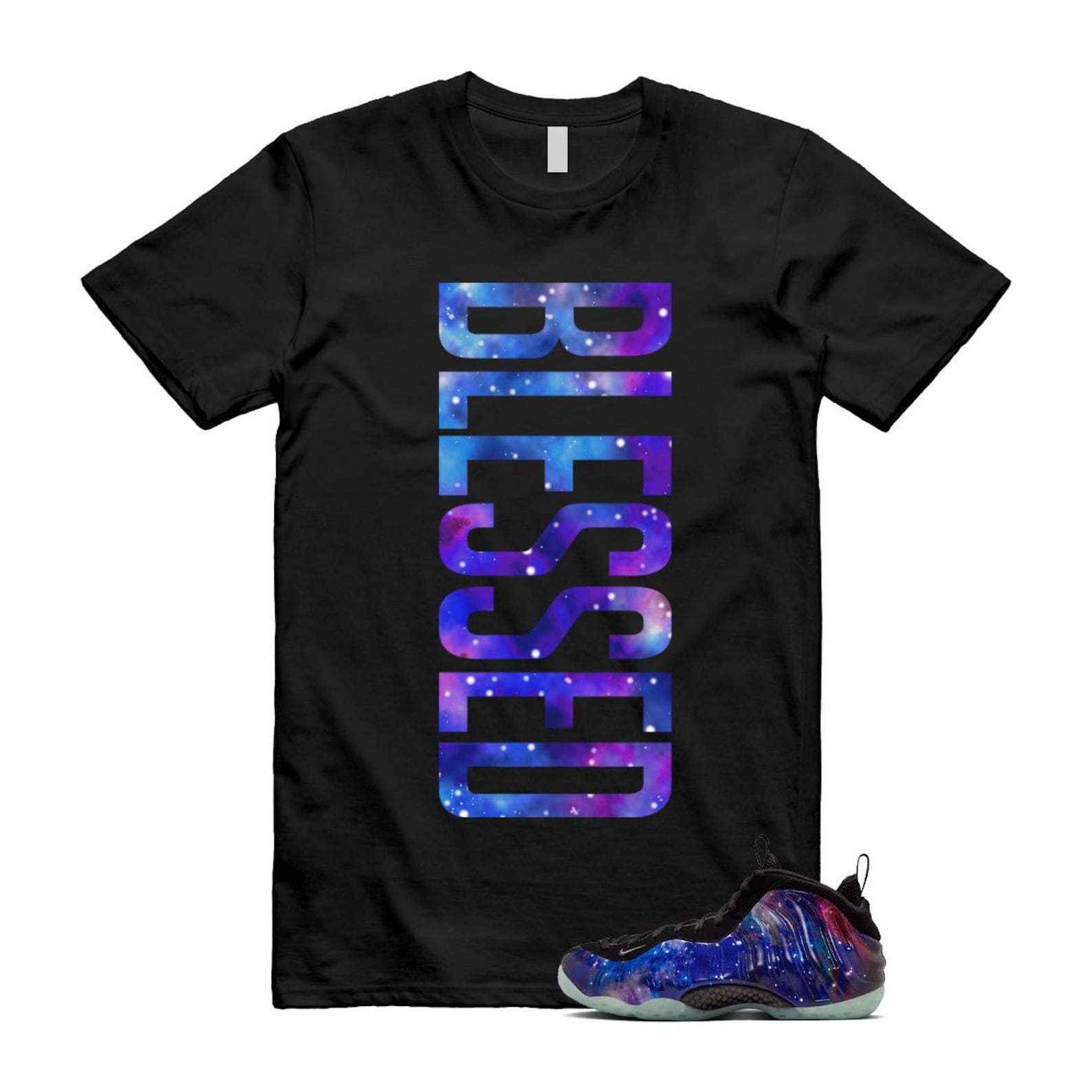 Galaxy Air Foamposite One 2025 Obsidian Black Anthracite T Shirt Match VERTBLS, FQ4303-400 Sneaker Match Tees T-Shirt, Sneaker Match Tee