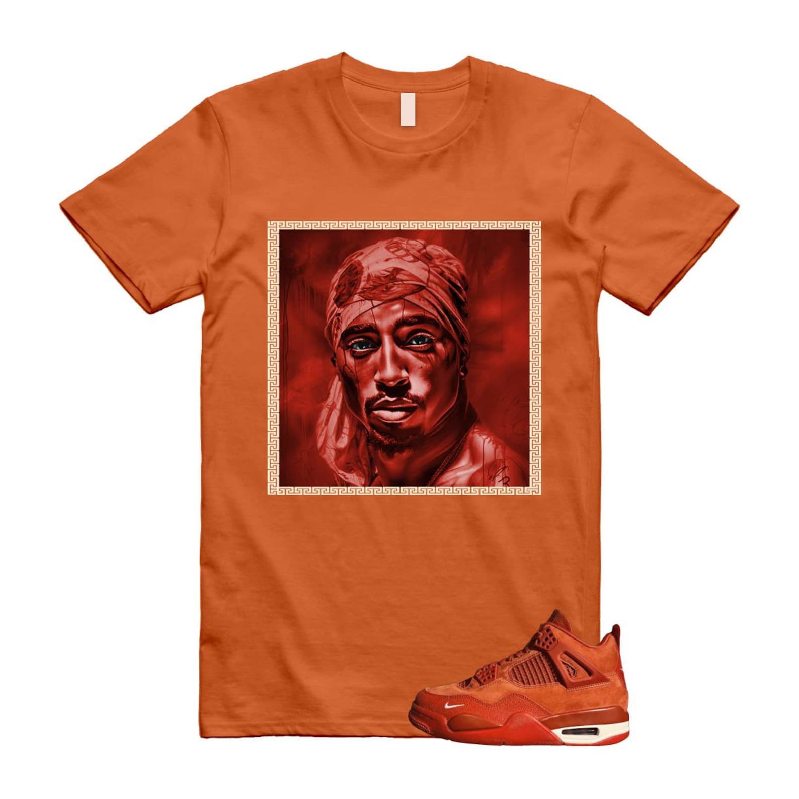 4 Brick By Brick Cinnabar Firewood Orange T Shirt Match PAC, HF4340-800 Sneaker Match Tees T-Shirt, Sneaker Match Tee
