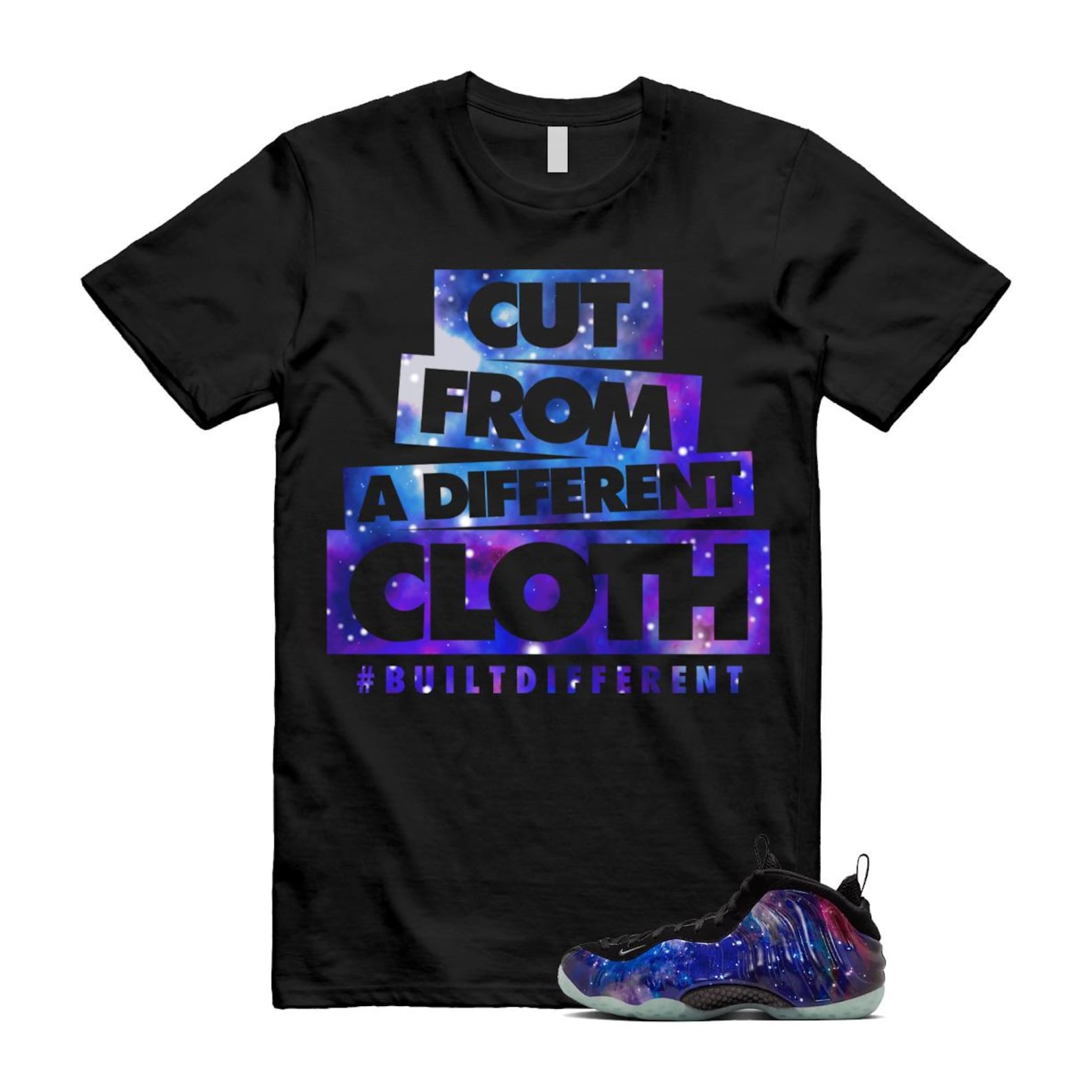 Galaxy Air Foamposite One 2025 Obsidian Black Anthracite T Shirt Match CLOTH, FQ4303-400 Sneaker Match Tees T-Shirt, Sneaker Match Tee