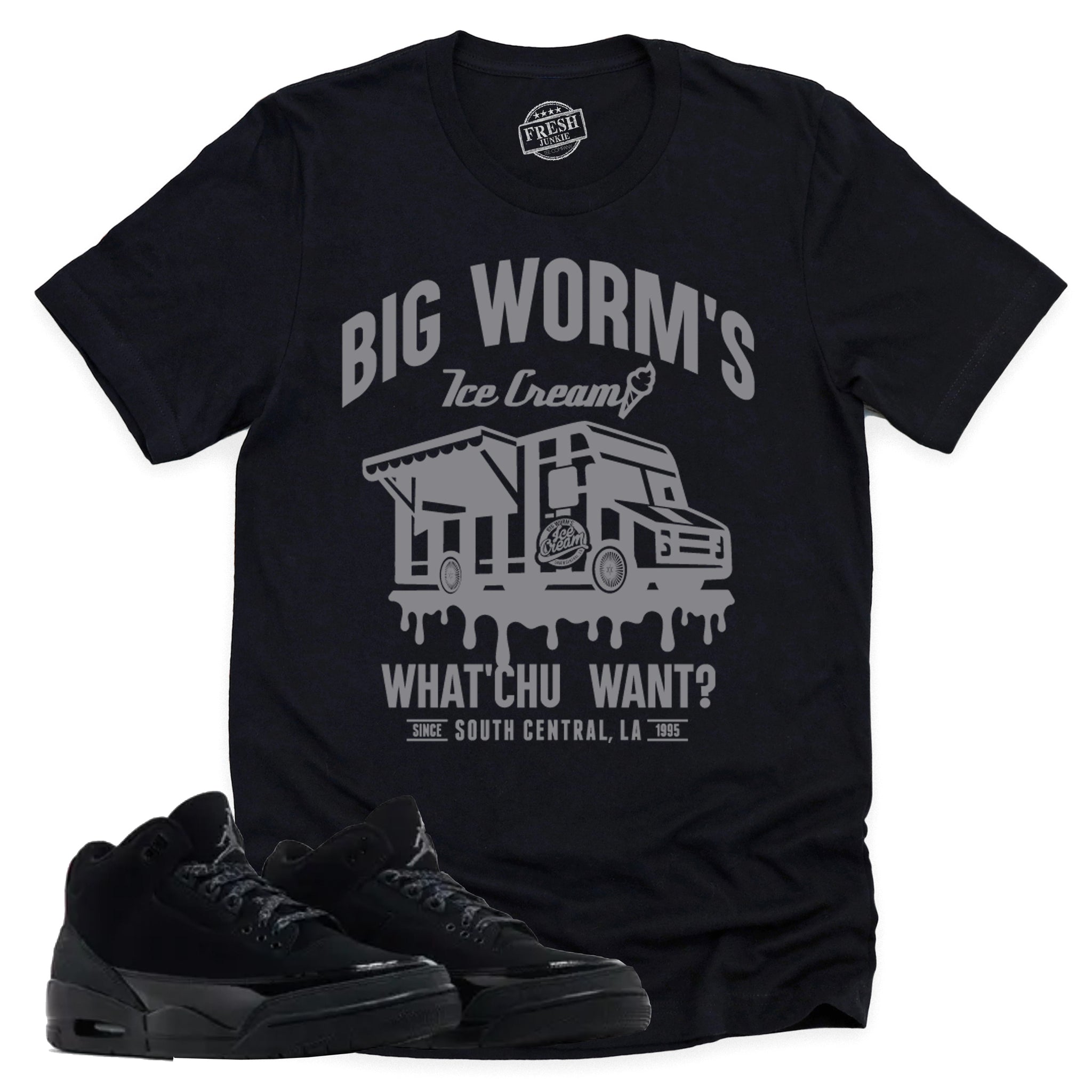 BW's Ice Cream Shop Shirt, Retro Air Jordan 3 Black Cat Shirt Match Sneaker CT8532-001 T-Shirt, Sneaker Match Tee