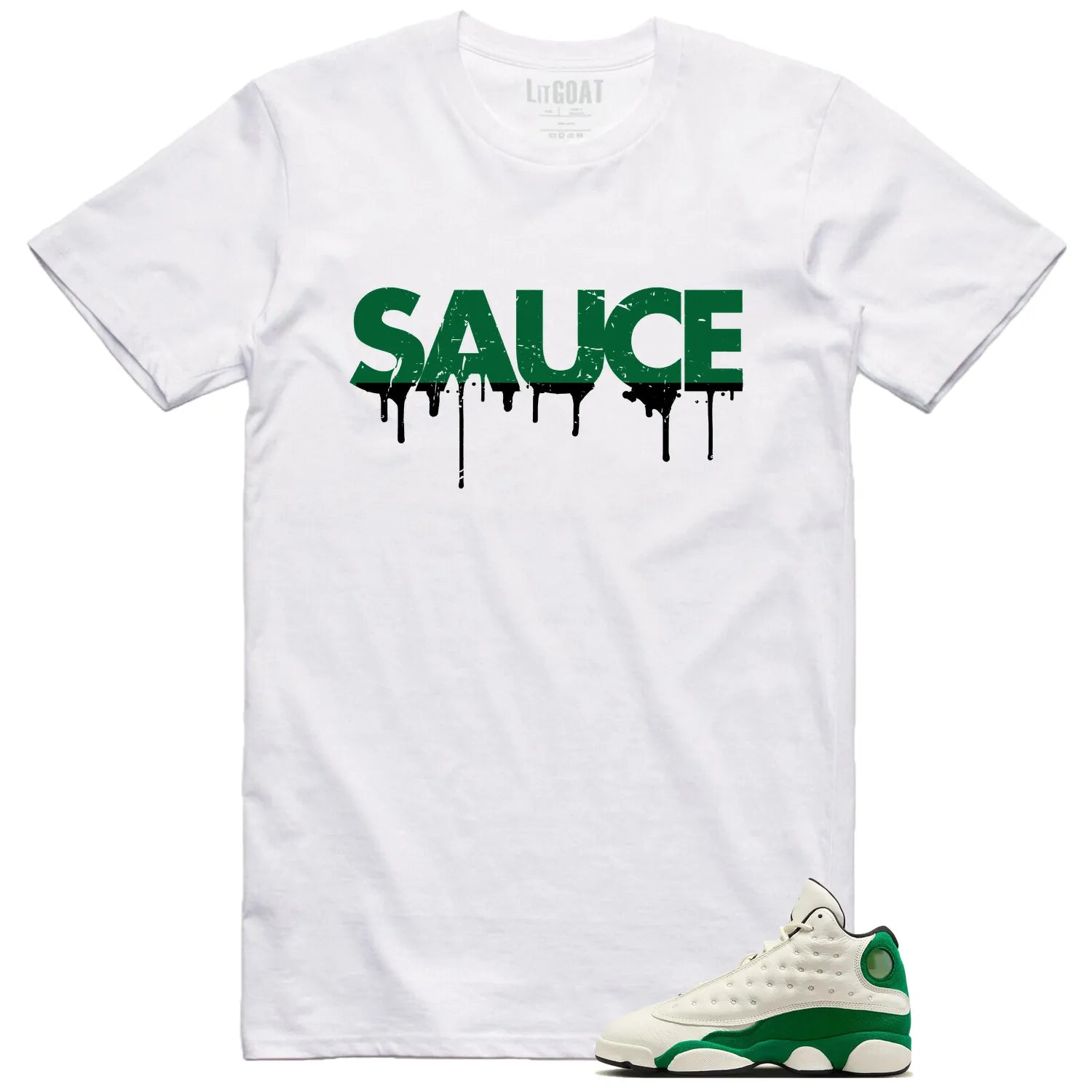 Sauce T-Shirt to Match Your Air Jordan 13 Pine Green 2025 HQ0779-103 T-Shirt, Sneaker Match Tee