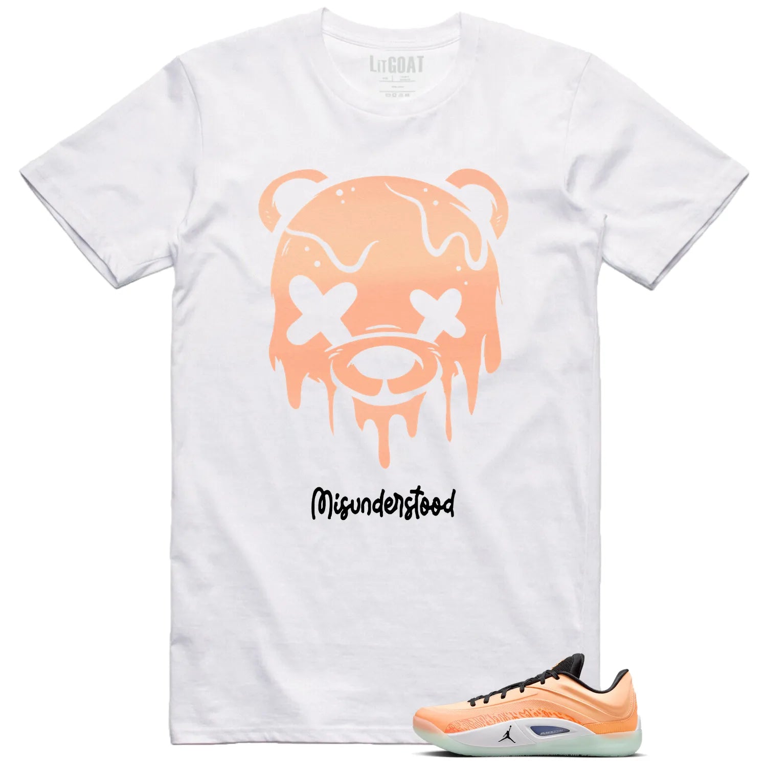 Jordan Zion 4 Forged in Fire Matching T-Shirt, Drippy Bear Graphic FB1802-800 T-Shirt, Sneaker Match Tee