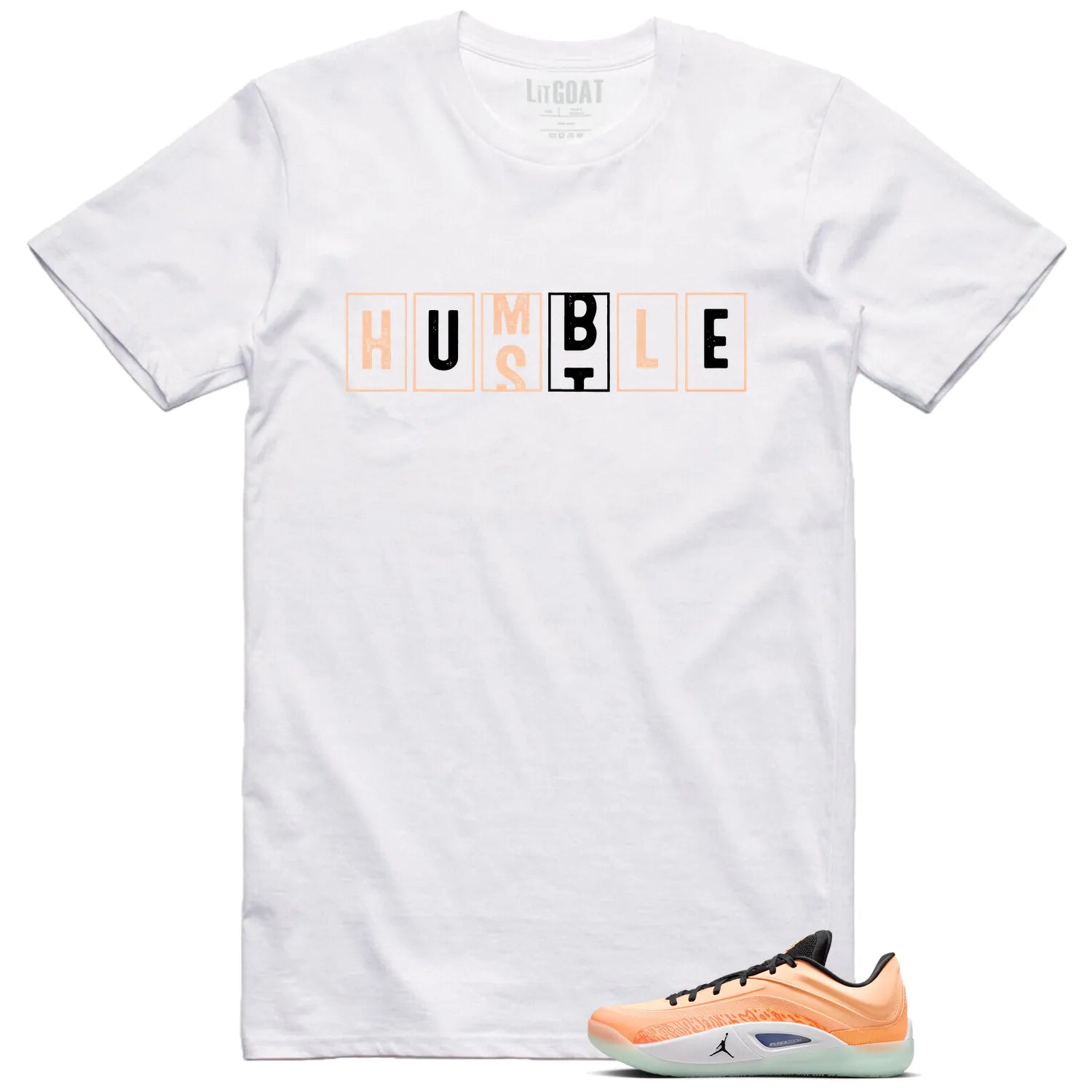 Jordan Zion 4 Forged in Fire, Hustle Humble T-Shirt FB1802-800 T-Shirt, Sneaker Match Tee