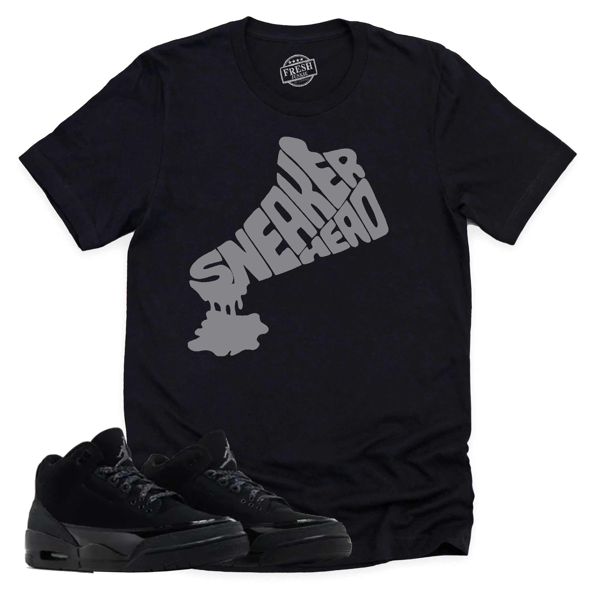 Dripping Sneakerhead Shirt, Retro Air Jordan 3 Black Cat Shirt Match Sneaker CT8532-001 T-Shirt, Sneaker Match Tee