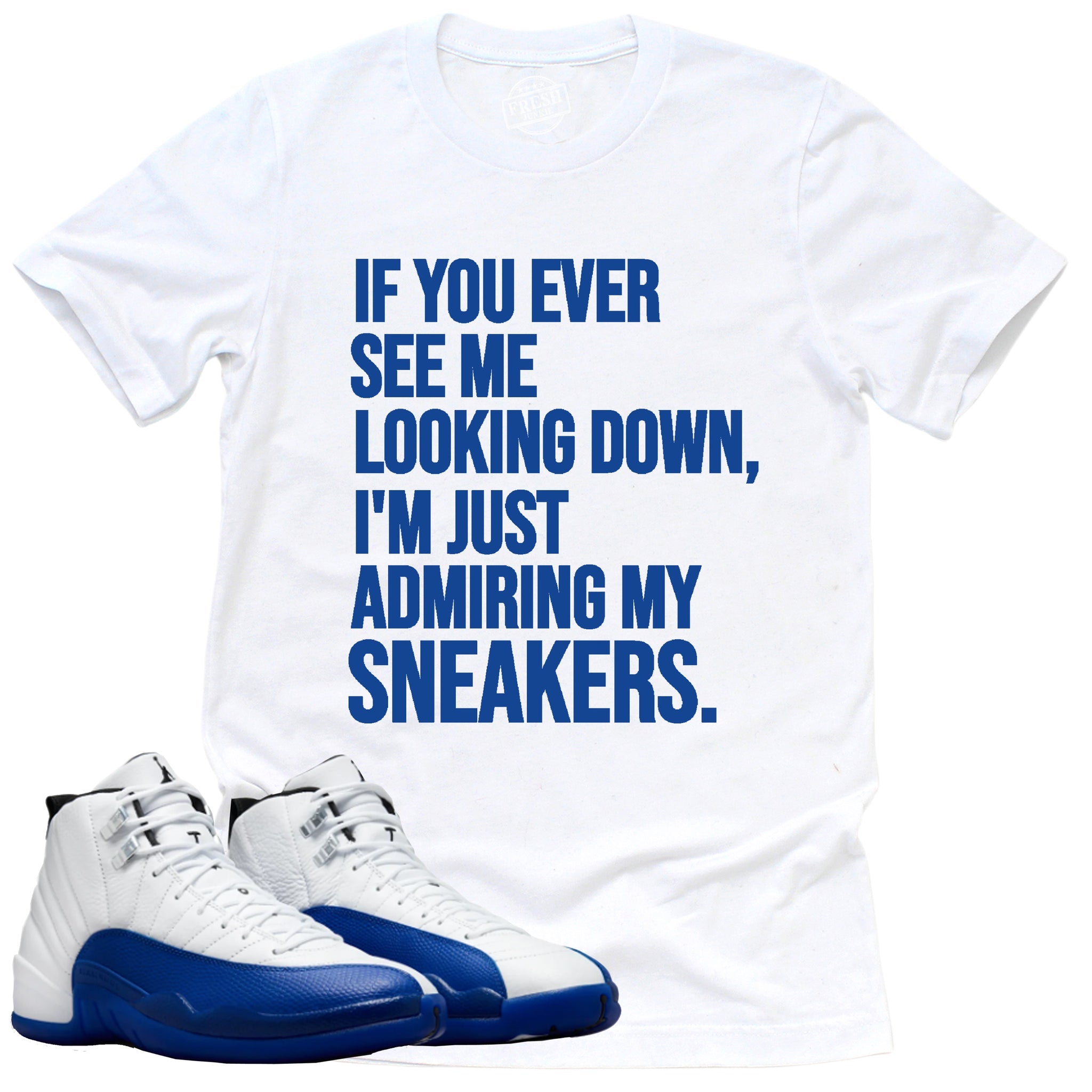 Admiring My Sneakers Shirt, Jordan 12 Retro Blueberry Shirt Match Sneaker CT8013-140 T-Shirt, Sneaker Match Tee