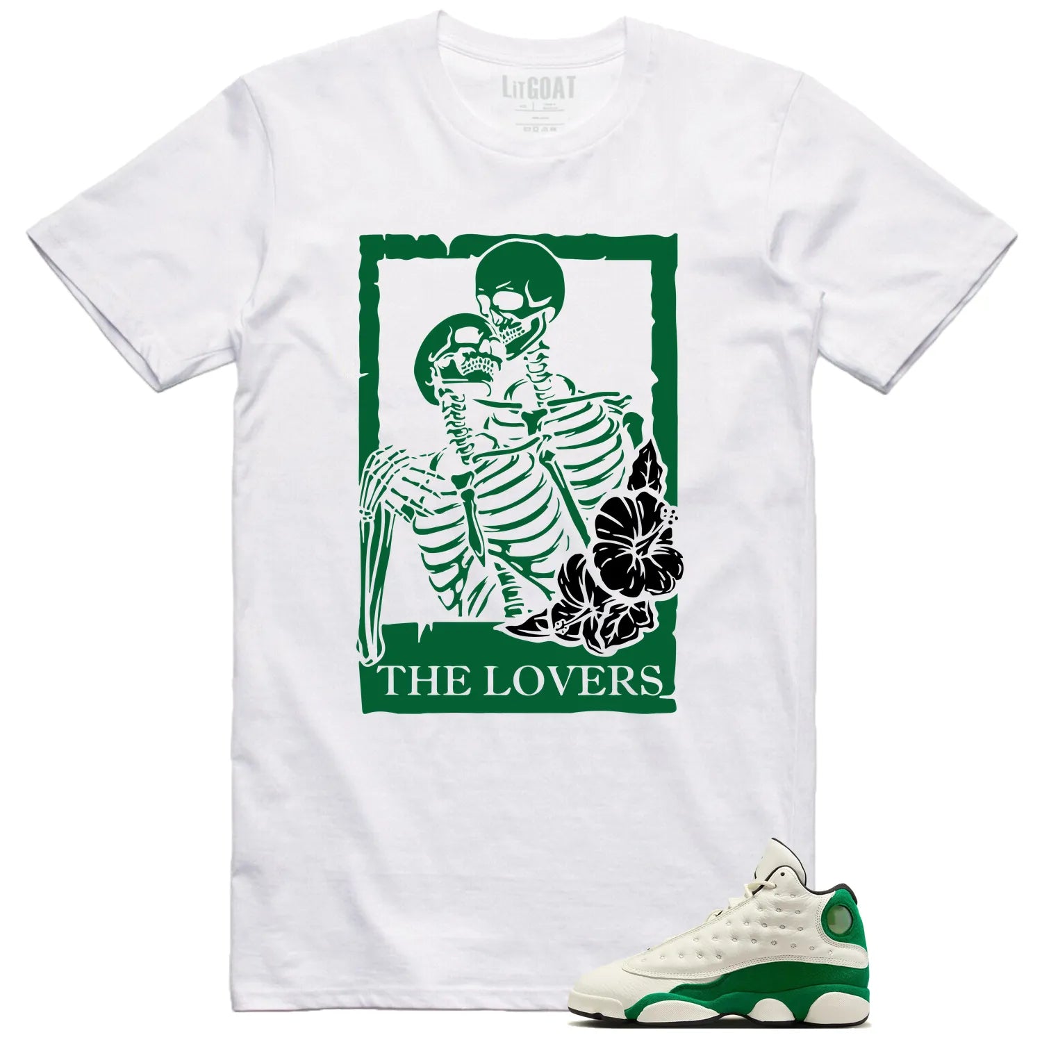 Lovers T-Shirt for Air Jordan 13 Pine Green 2025 Sneakers HQ0779-103 T-Shirt, Sneaker Match Tee
