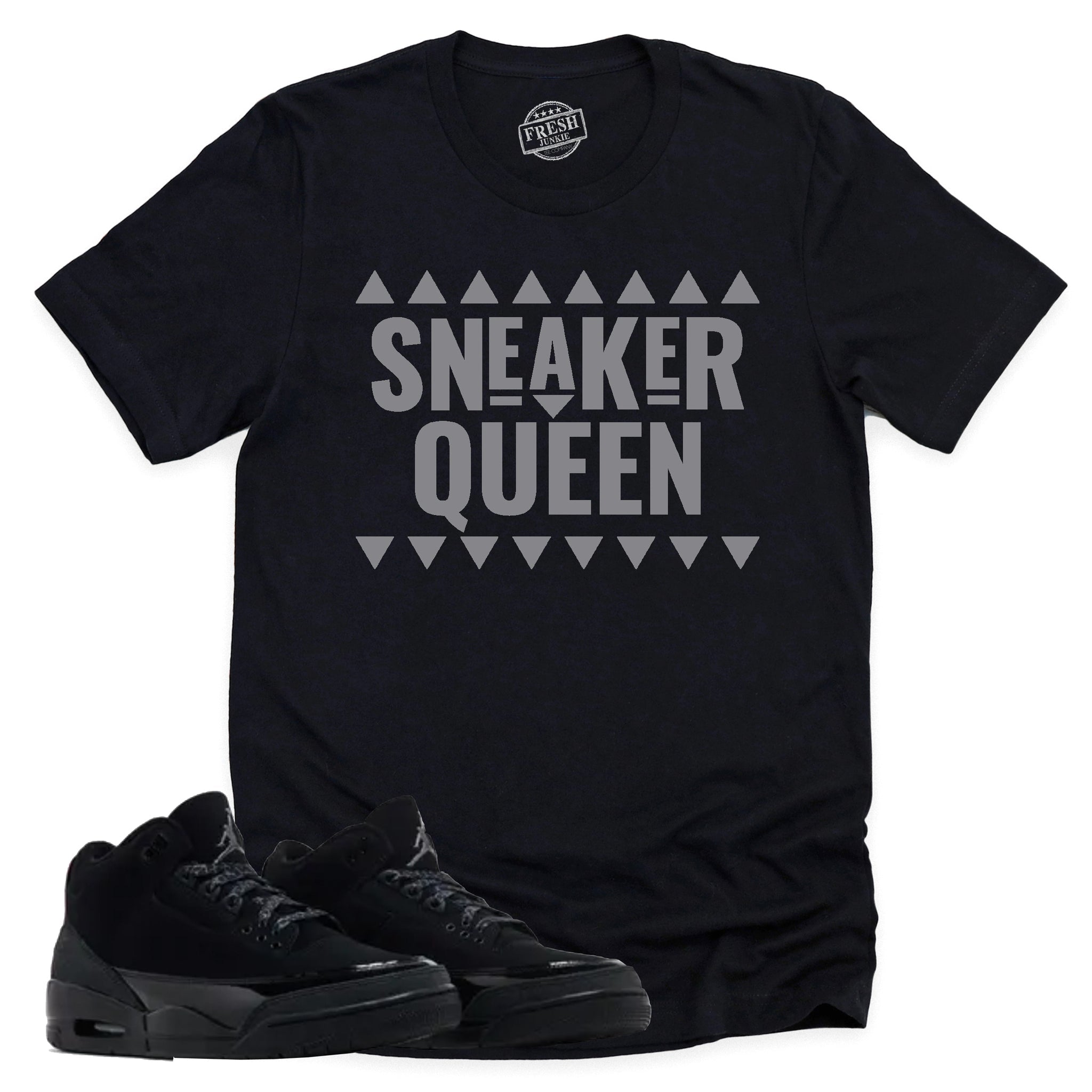 Sneaker Queen Shirt, Retro Air Jordan 3 Black Cat Shirt Match Sneaker CT8532-001 T-Shirt, Sneaker Match Tee