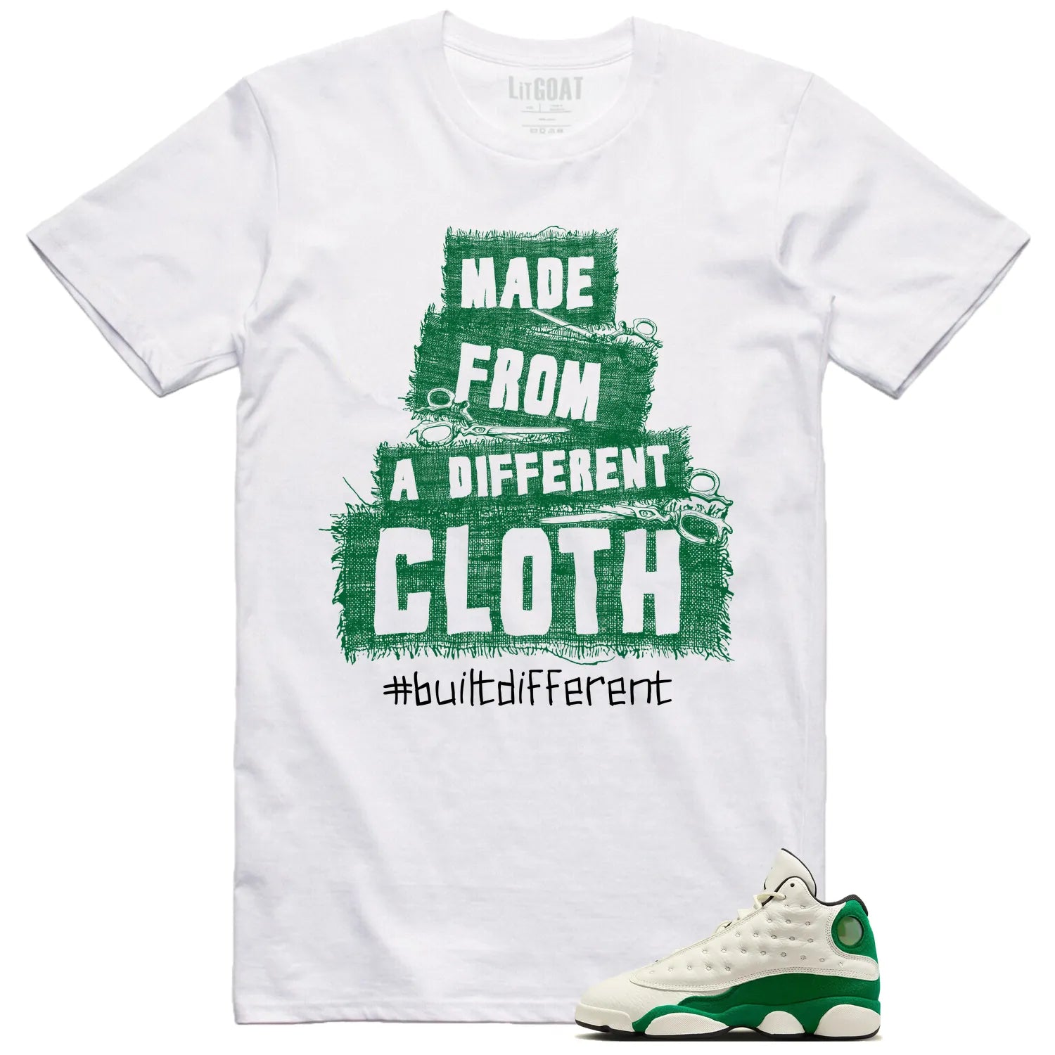 Built Different T-Shirt for Air Jordan 13 Pine Green 2025 HQ0779-103 T-Shirt, Sneaker Match Tee