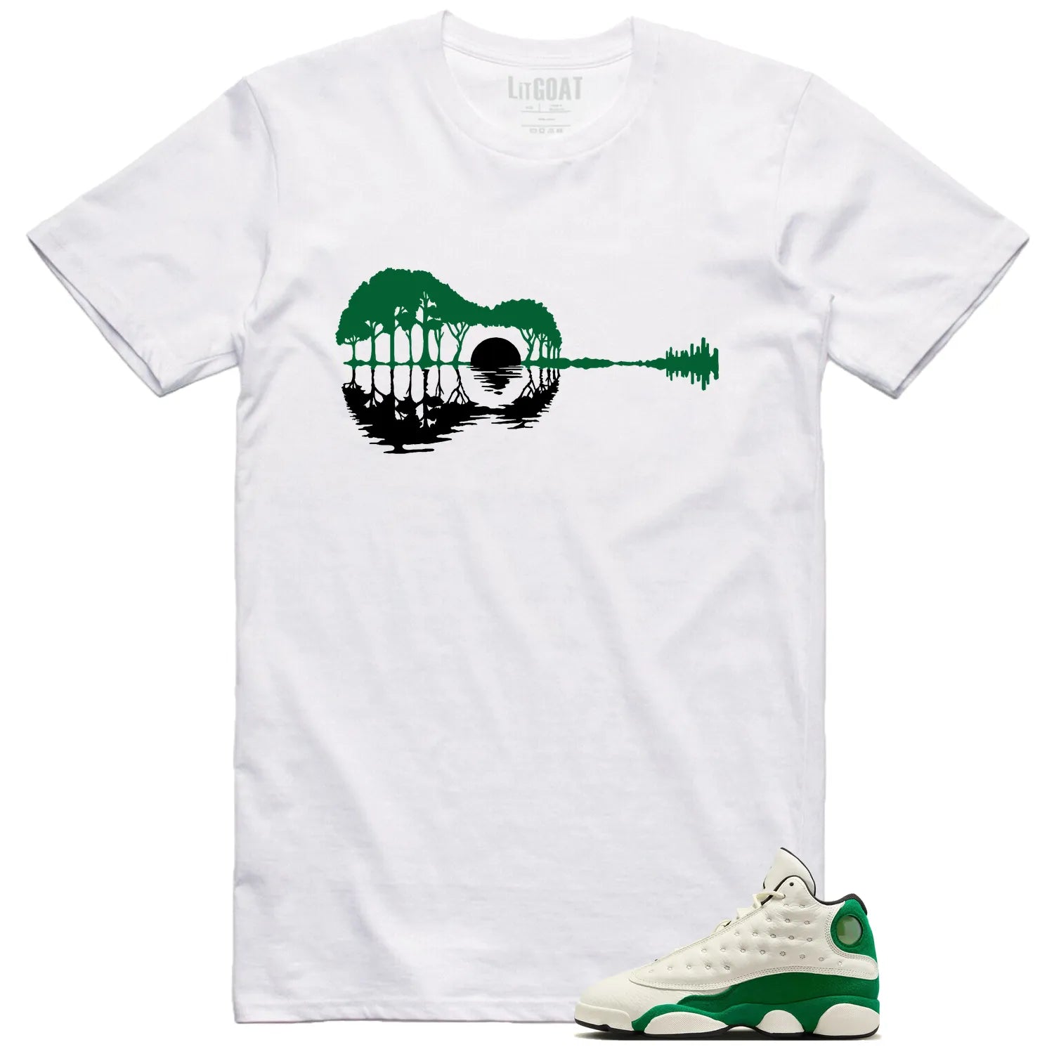 Guitar Shirt for Air Jordan 13 Pine Green 2025 Sneaker HQ0779-103 T-Shirt, Sneaker Match Tee