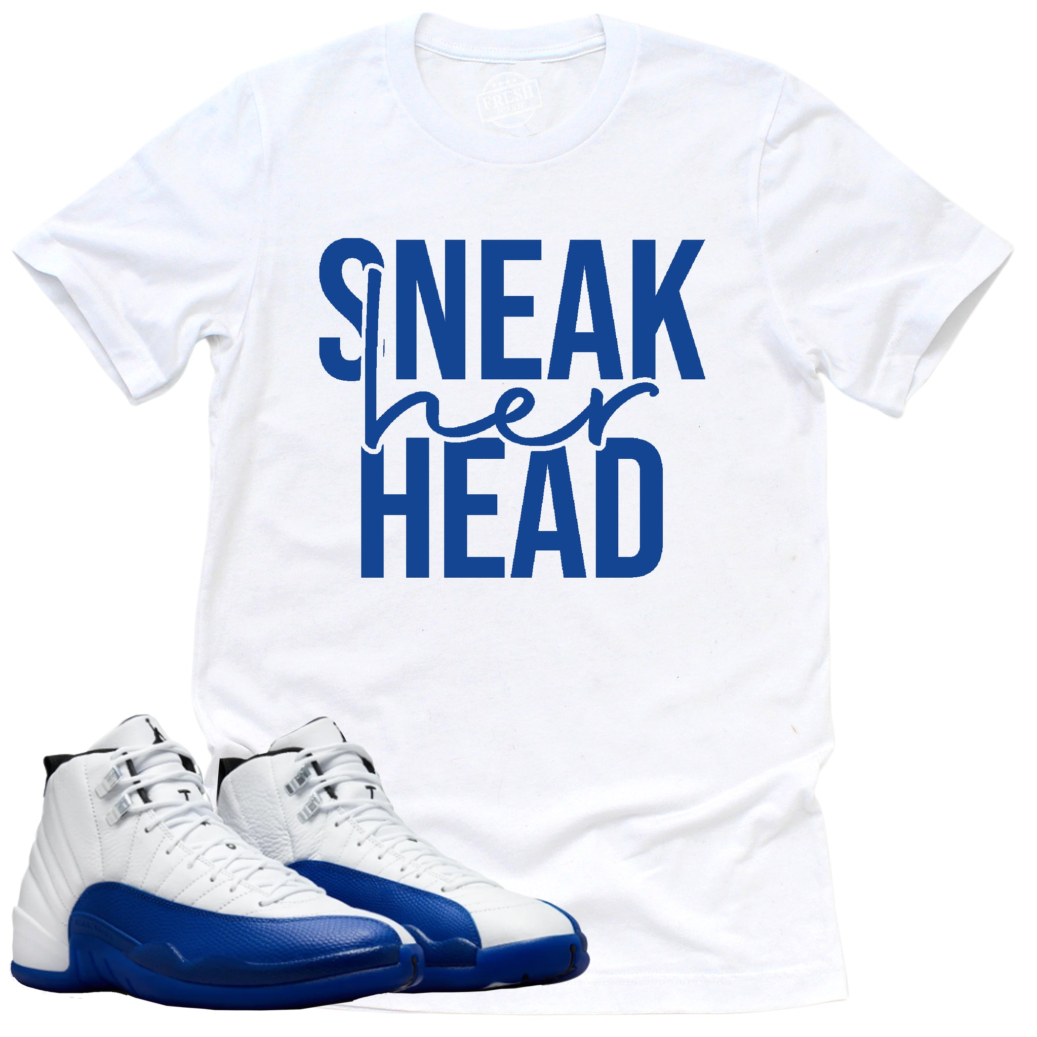 SneakHER Head Shirt, Jordan 12 Retro Blueberry Shirt Match Sneaker CT8013-140 T-Shirt, Sneaker Match Tee