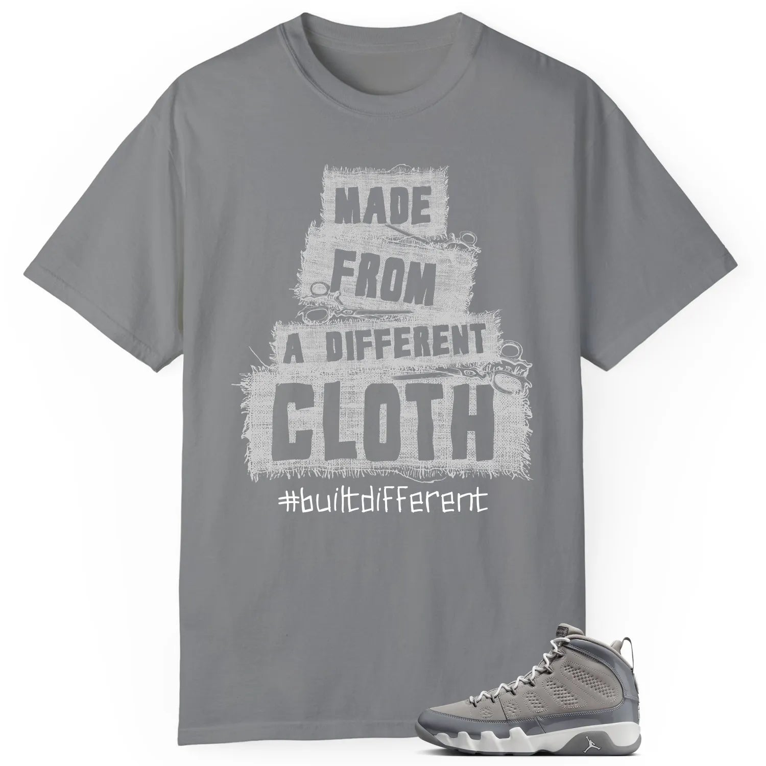 Built Different T-Shirt for Jordan 9 Cool Grey HV4794-011 T-Shirt, Sneaker Match Tee