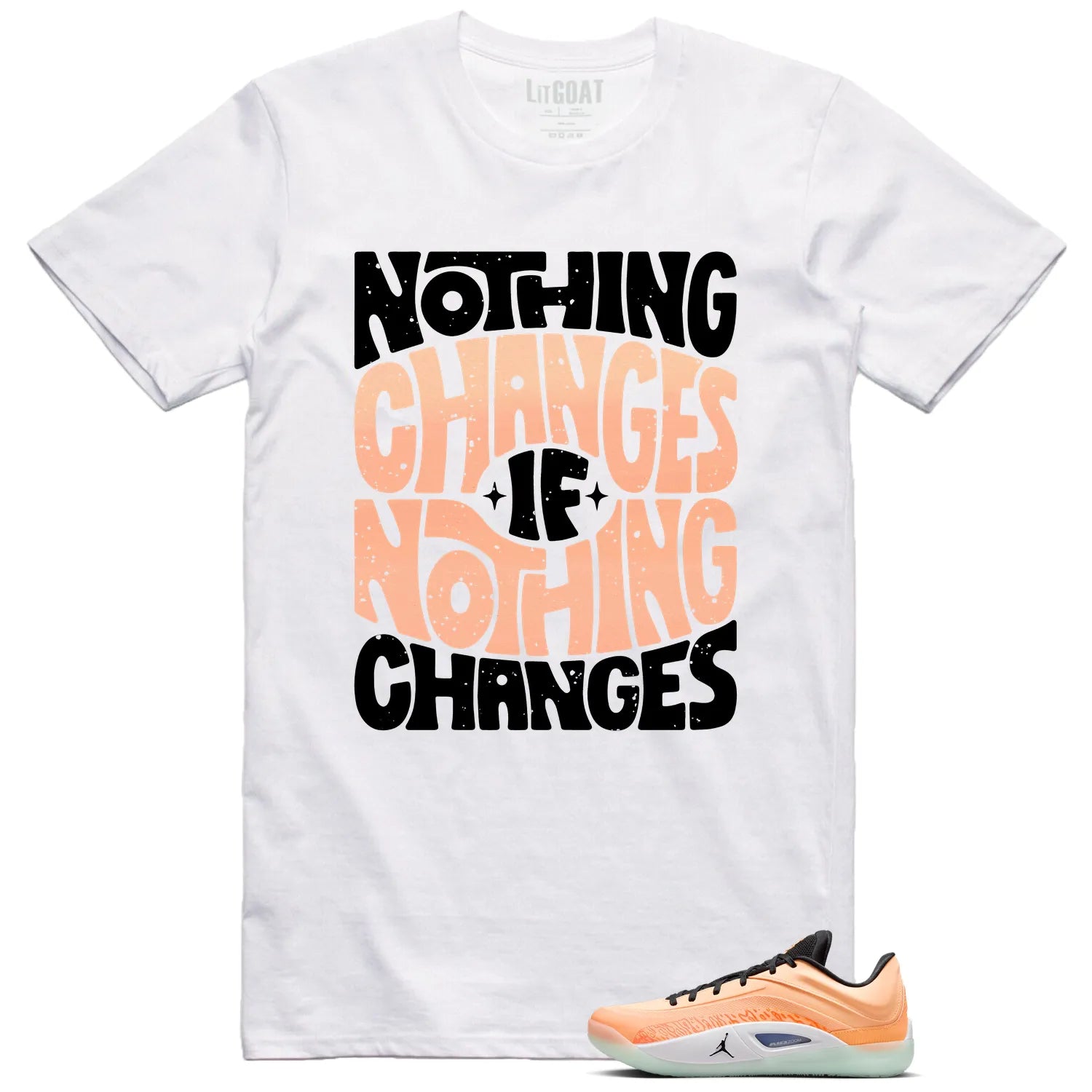 Jordan Zion 4 Forged in Fire Style: Nothing Changes T-Shirt FB1802-800 T-Shirt, Sneaker Match Tee