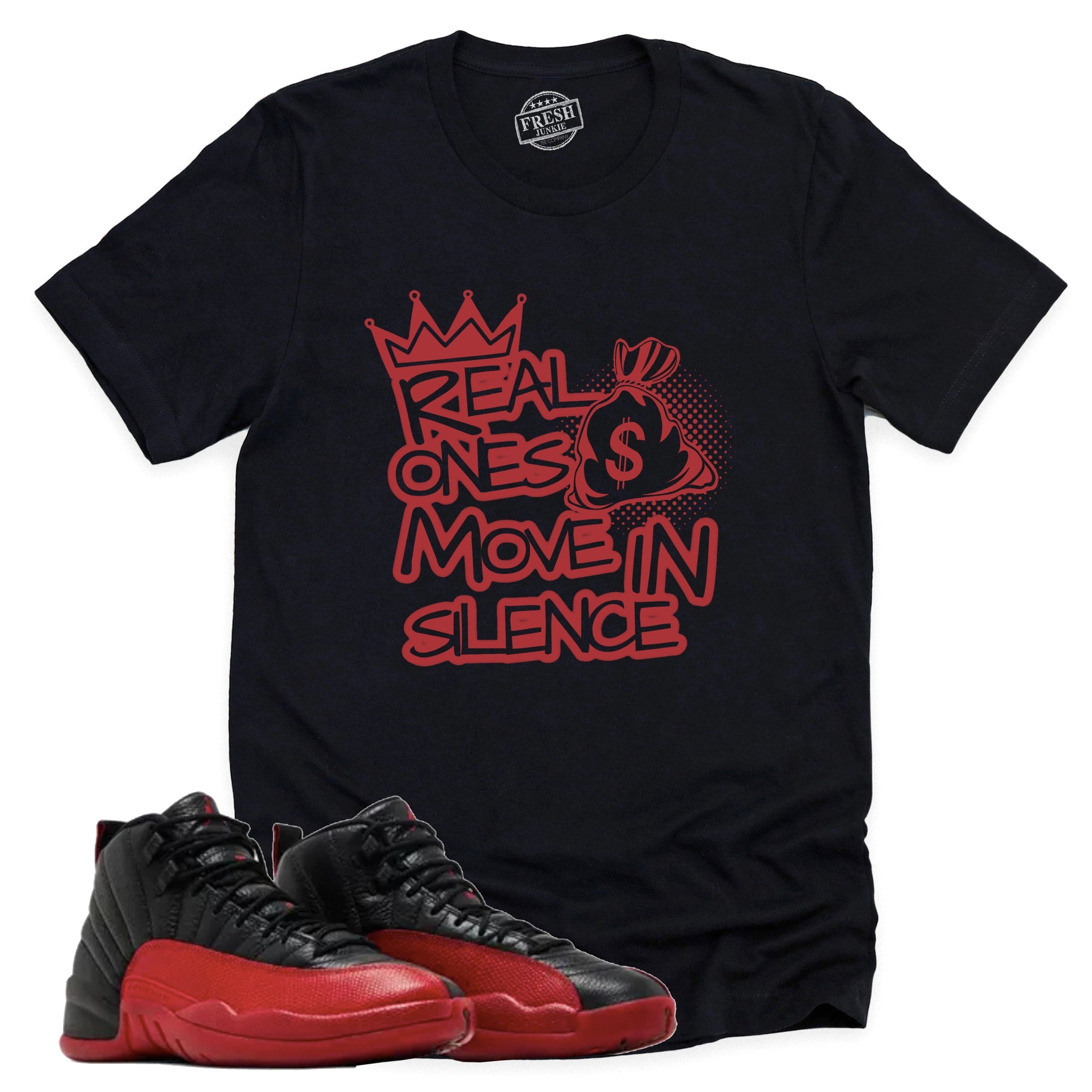 Real Ones Shirt, Retro Air Jordan 12 Flu Game Shirt Match Sneaker CT8013-002 T-Shirt, Sneaker Match Tee