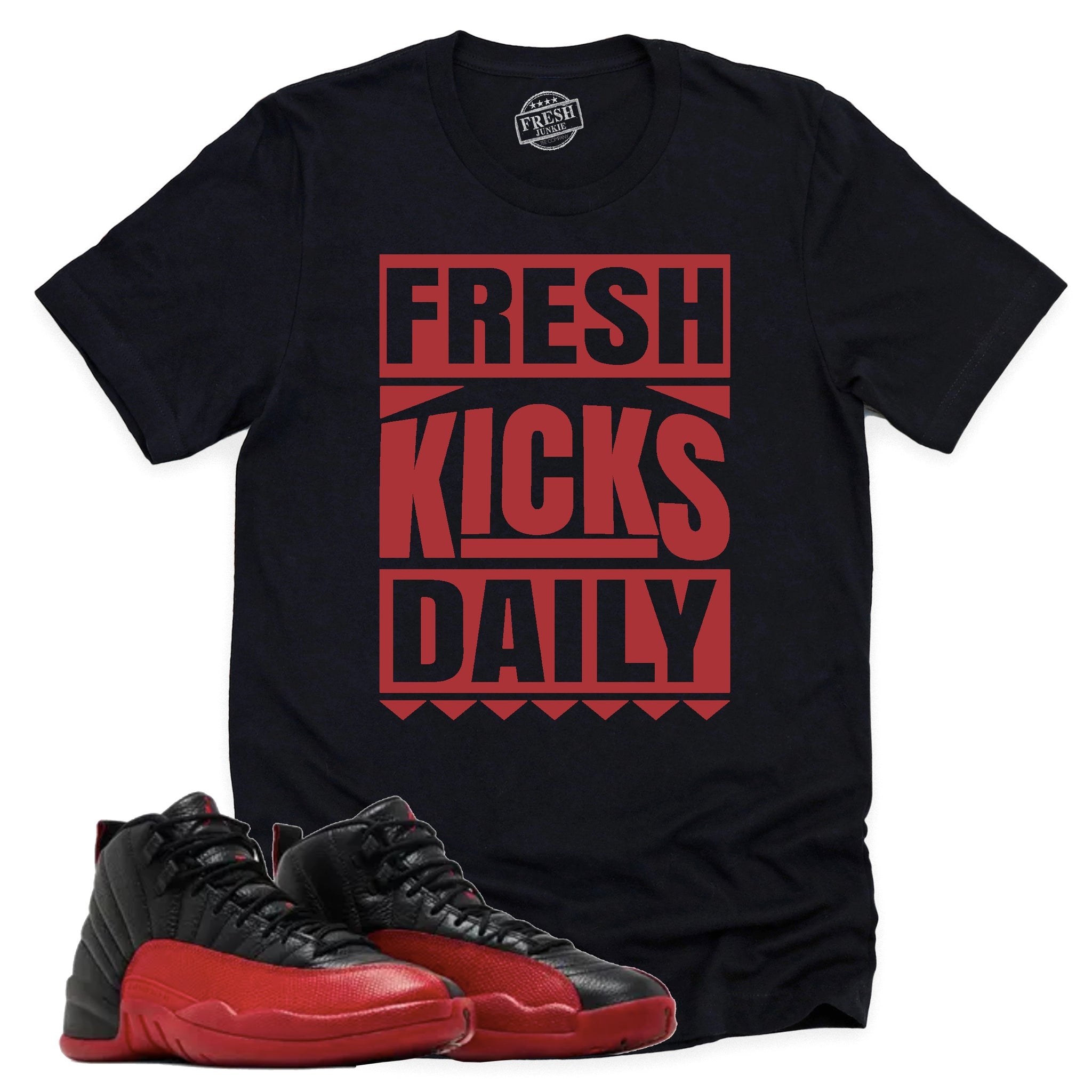 Fresh Kicks Daily Shirt, Retro Air Jordan 12 Flu Game Shirt Match Sneaker CT8013-002 T-Shirt, Sneaker Match Tee
