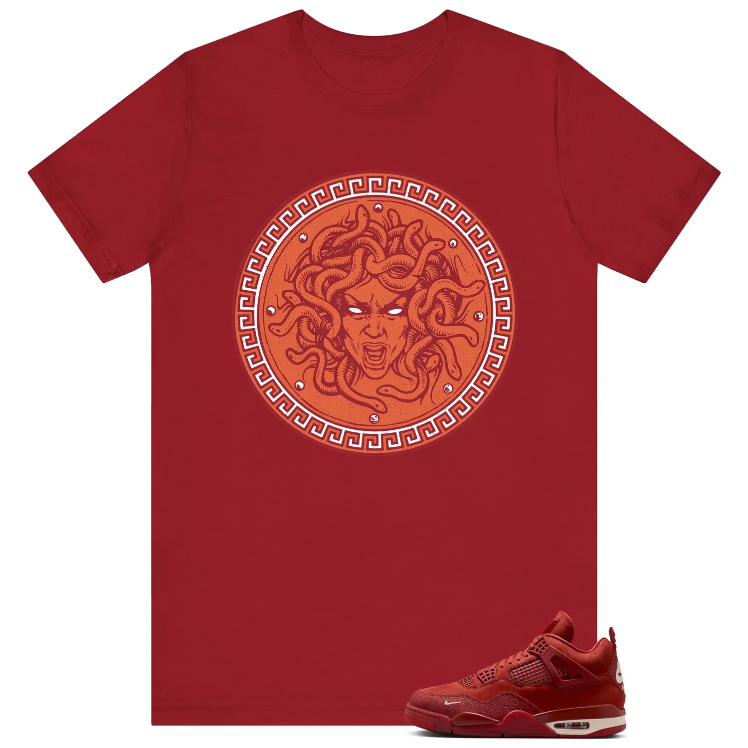 Medusa T-Shirt for Nigel Sylvester x Air Jordan 4 Brick by Brick Kicks HF4340-800 T-Shirt, Sneaker Match Tee