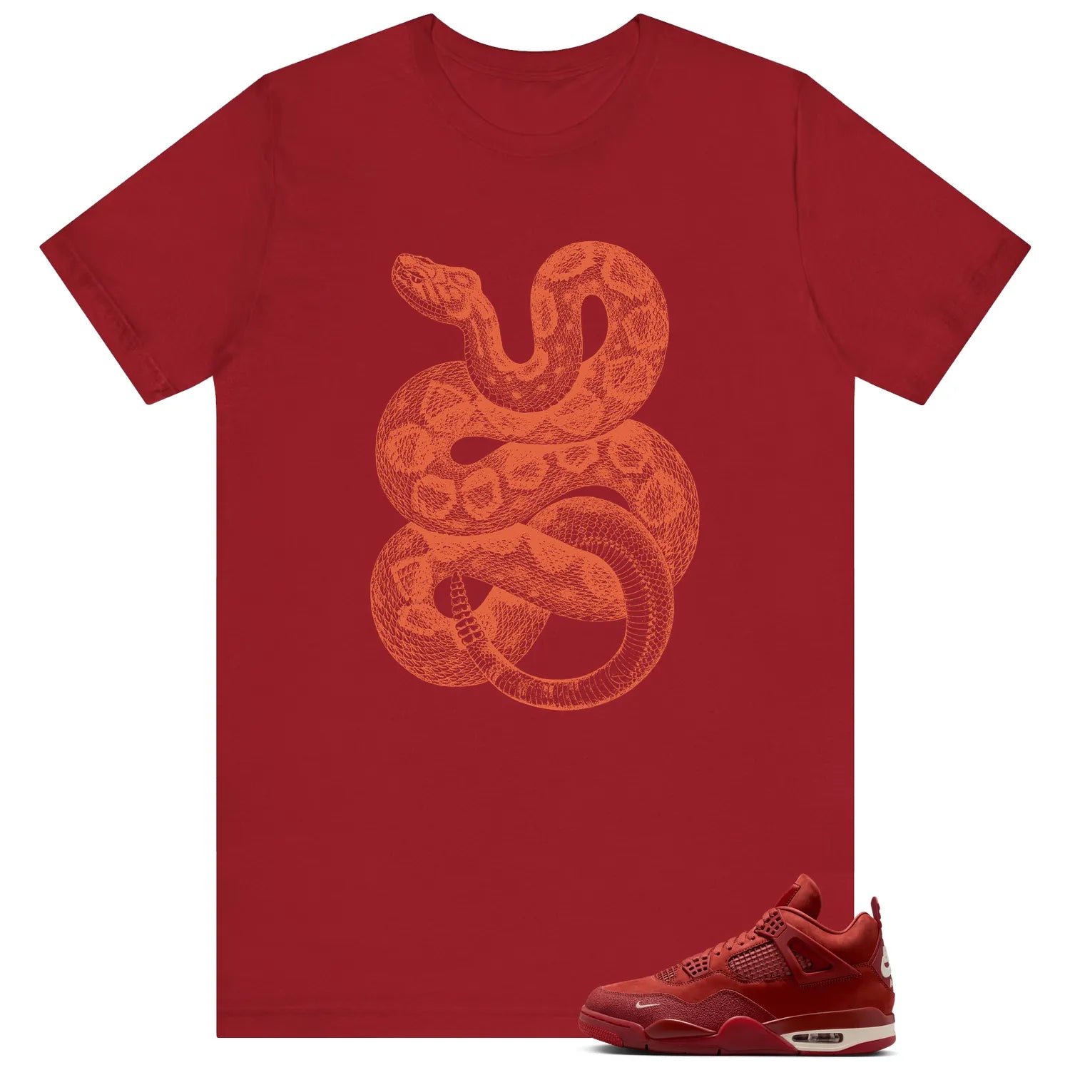 Python Snake Shirt for Nigel Sylvester x Air Jordan 4 Brick by Brick Sneaker HF4340-800 T-Shirt, Sneaker Match Tee