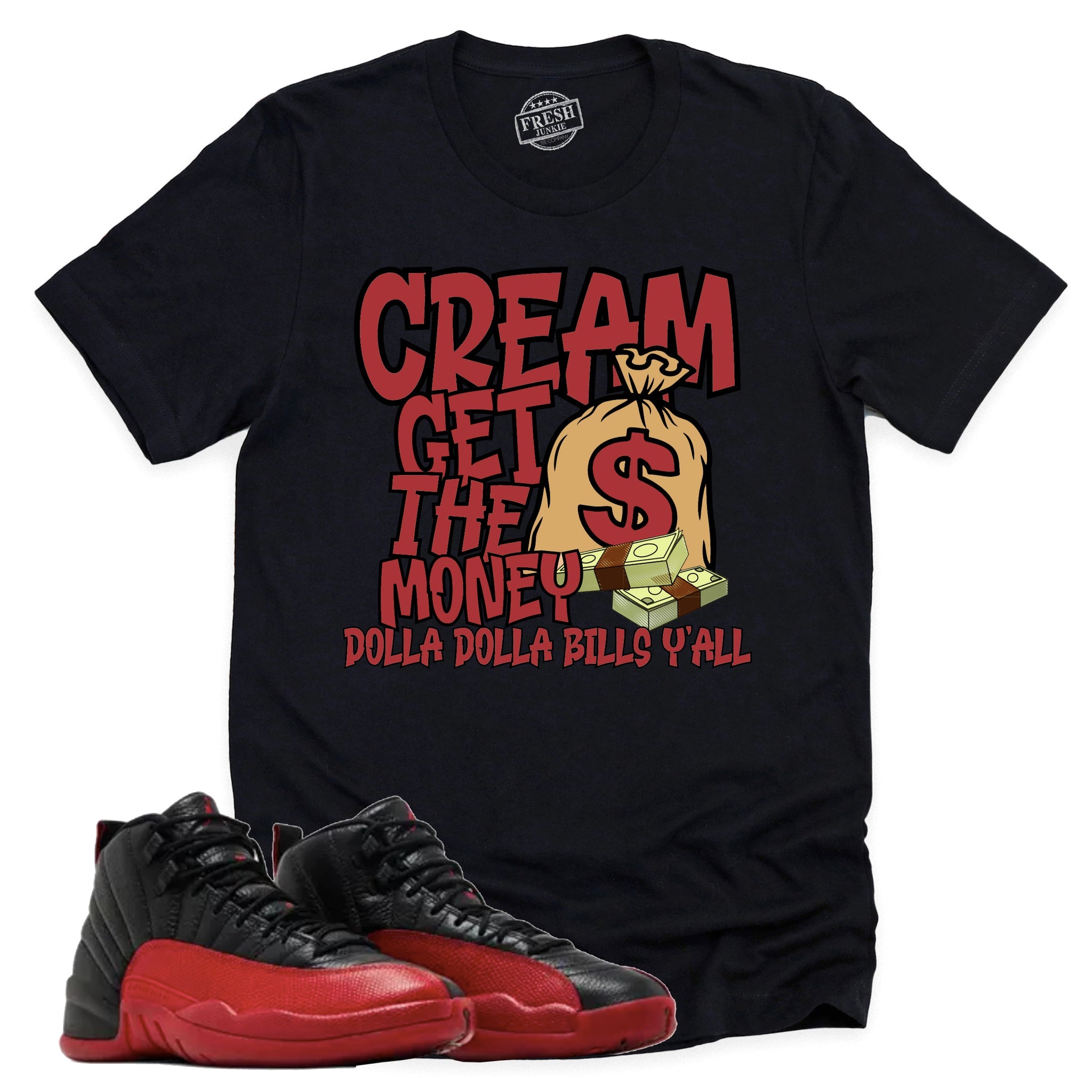 Cream Shirt, Retro Air Jordan 12 Flu Game Shirt Match Sneaker CT8013-002 T-Shirt, Sneaker Match Tee