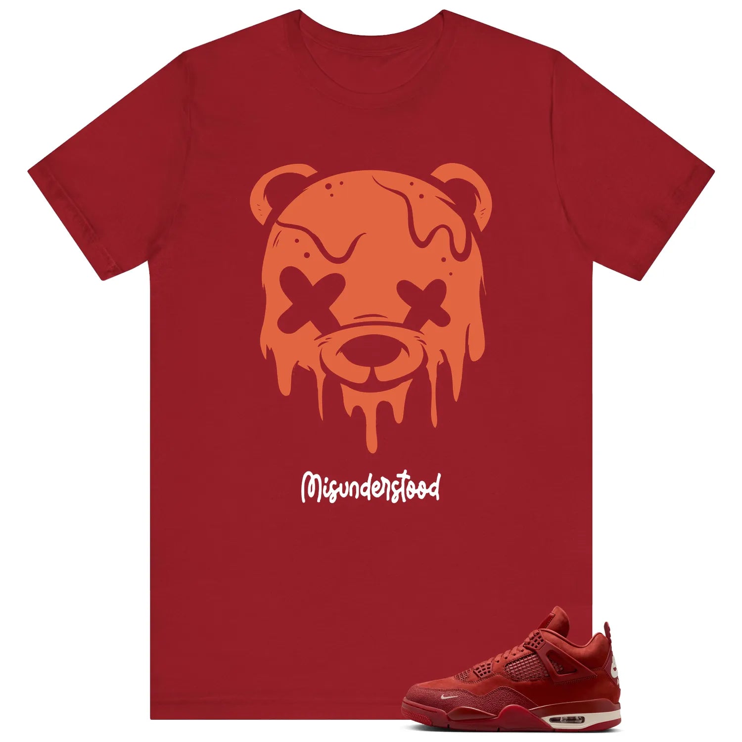 Nigel Sylvester x Air Jordan 4 Brick by Brick Matching T-Shirt, Drippy Bear Graphic HF4340-800 T-Shirt, Sneaker Match Tee
