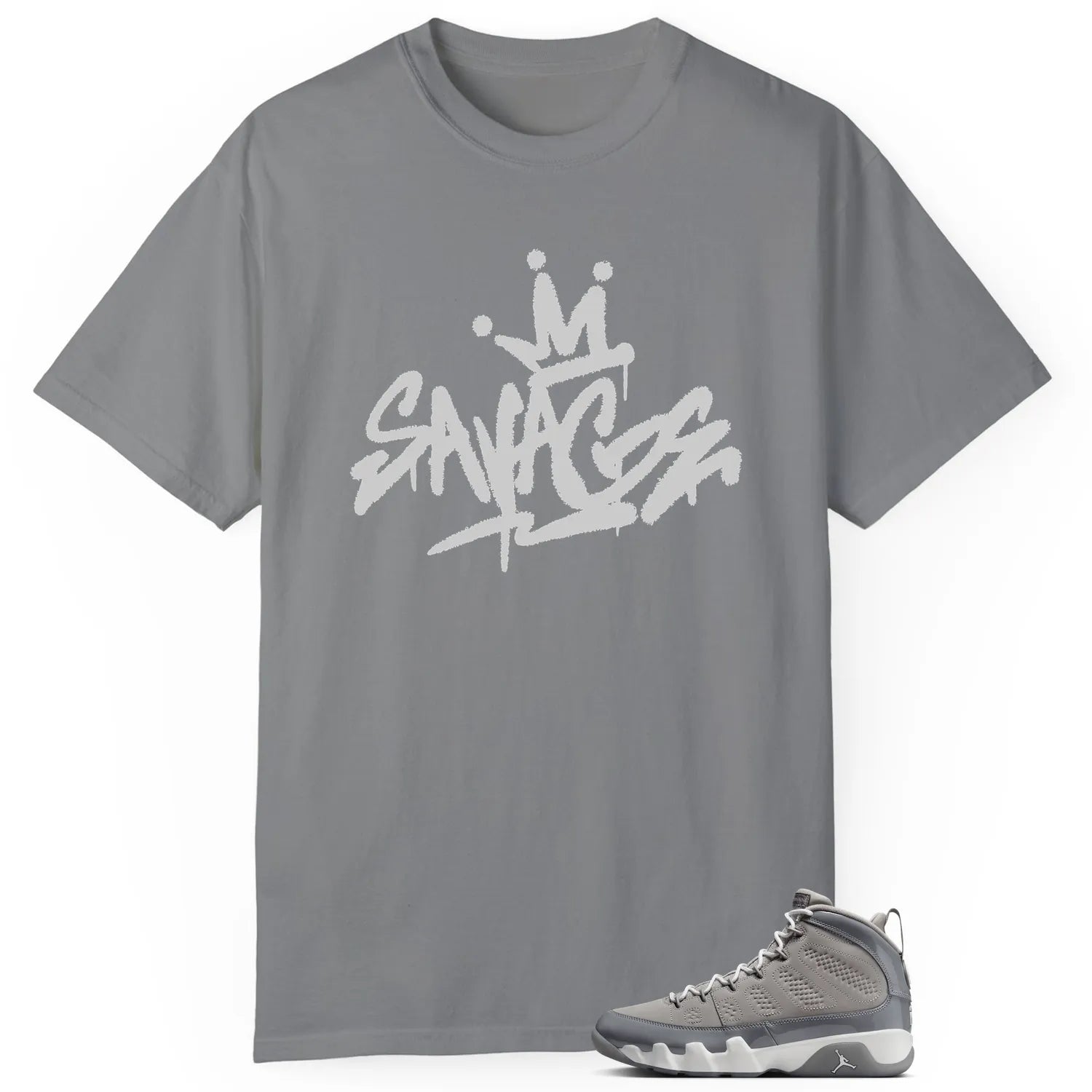 Savage Style Shirt for Jordan 9 Cool Grey Lovers HV4794-011 T-Shirt, Sneaker Match Tee