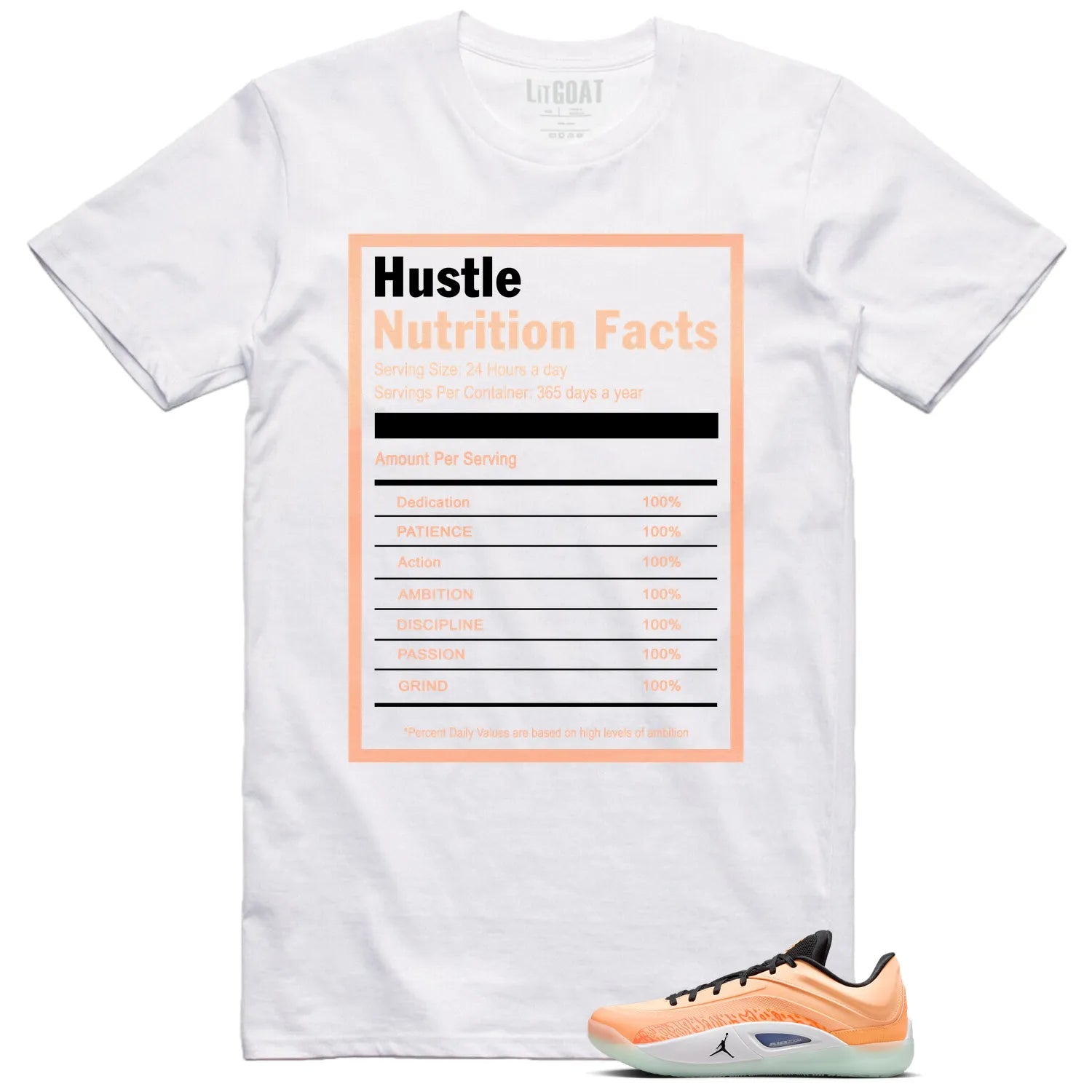 Hustle Facts: Motivational Graphic for Jordan Zion 4 Forged in Fire FB1802-800 T-Shirt, Sneaker Match Tee