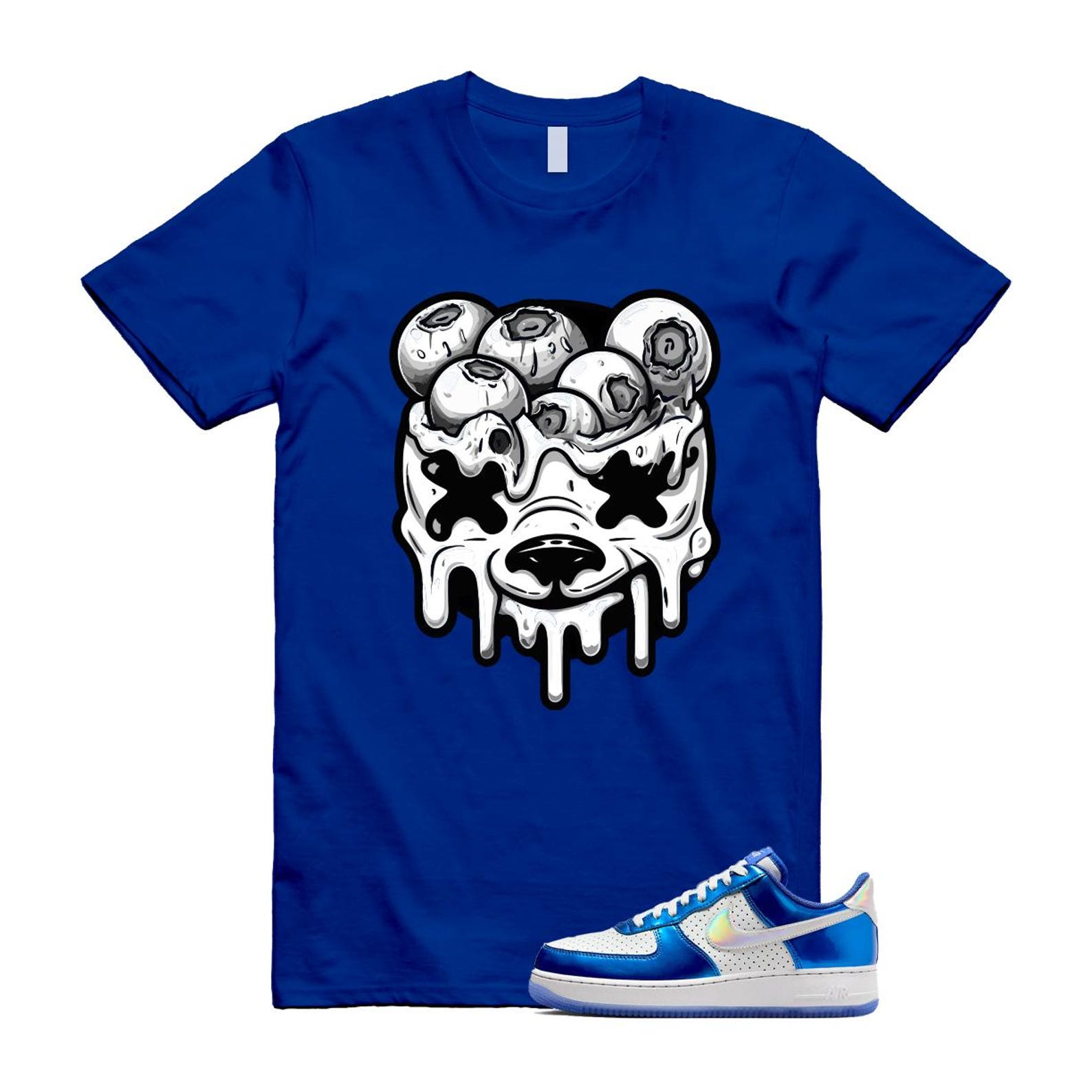 Air Force 1 Blue Light Photo Photon Dust Racer '07 LV8 T Shirt Match DBEAR HV5751-435 T-Shirt, Sneaker Match Tee