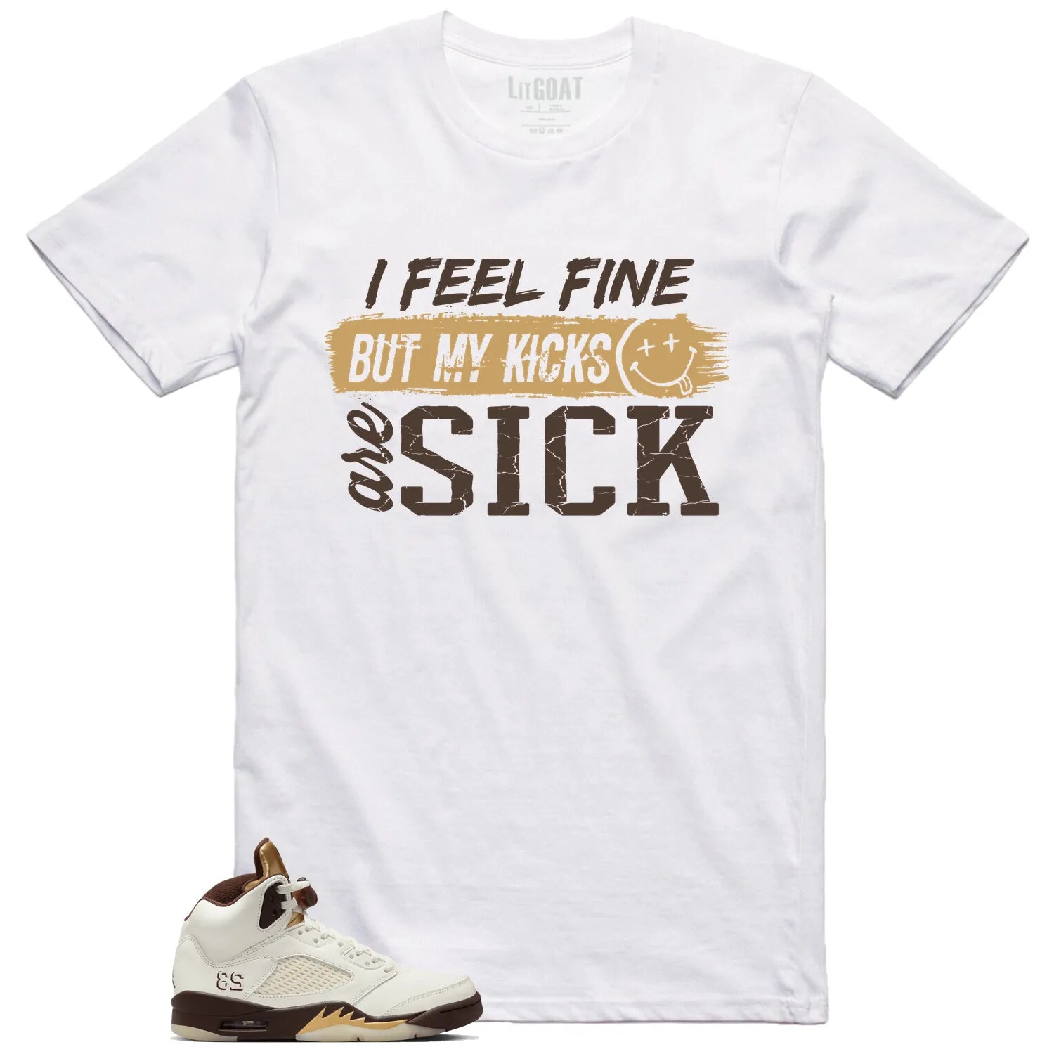 Jordan 5 Retro Golden Ticket Match: Sick Kicks Shirt DD9336-200 T-Shirt, Sneaker Match Tee