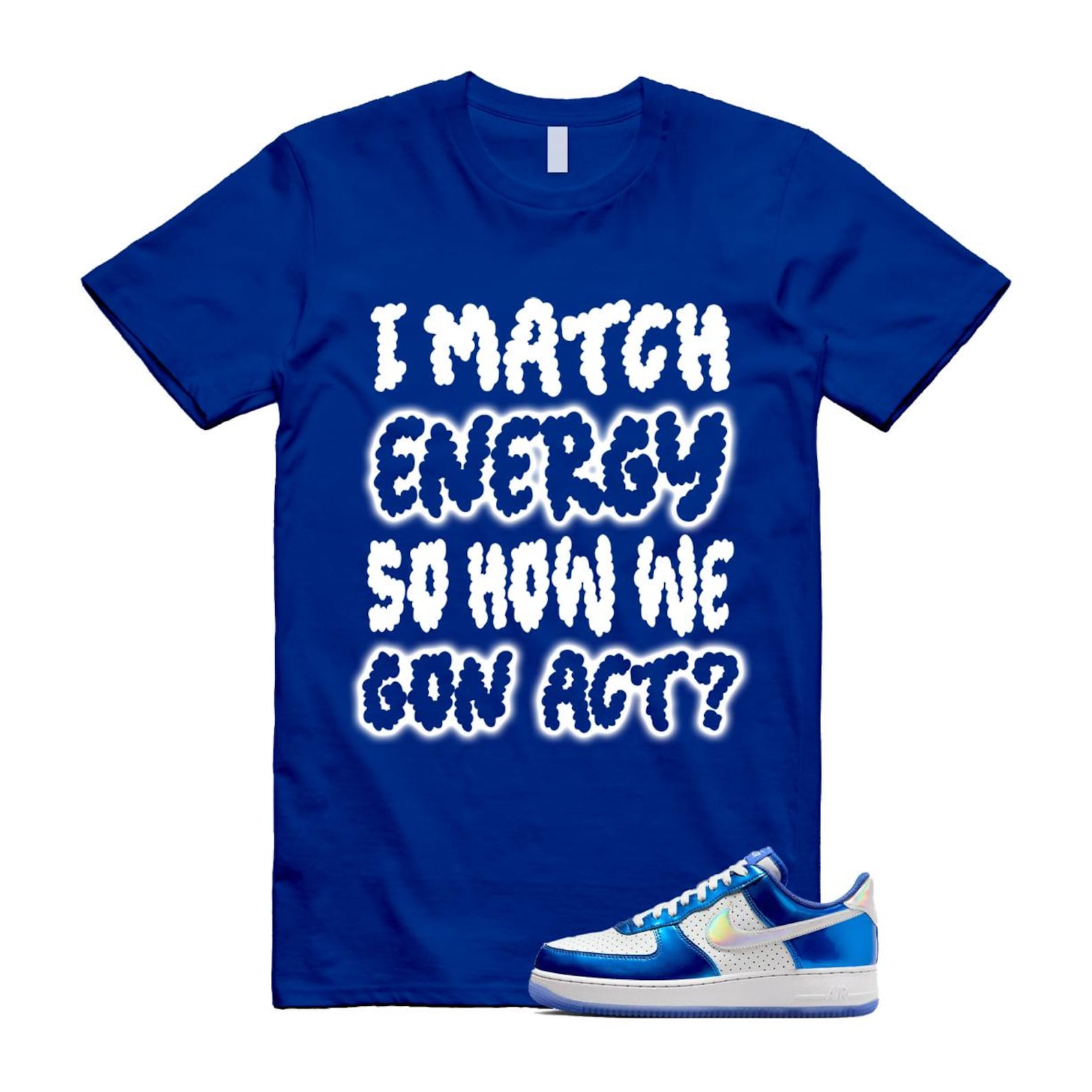 Air Force 1 Blue Light Photo Photon Dust Racer '07 LV8 T Shirt Match MATCH HV5751-435 T-Shirt, Sneaker Match Tee