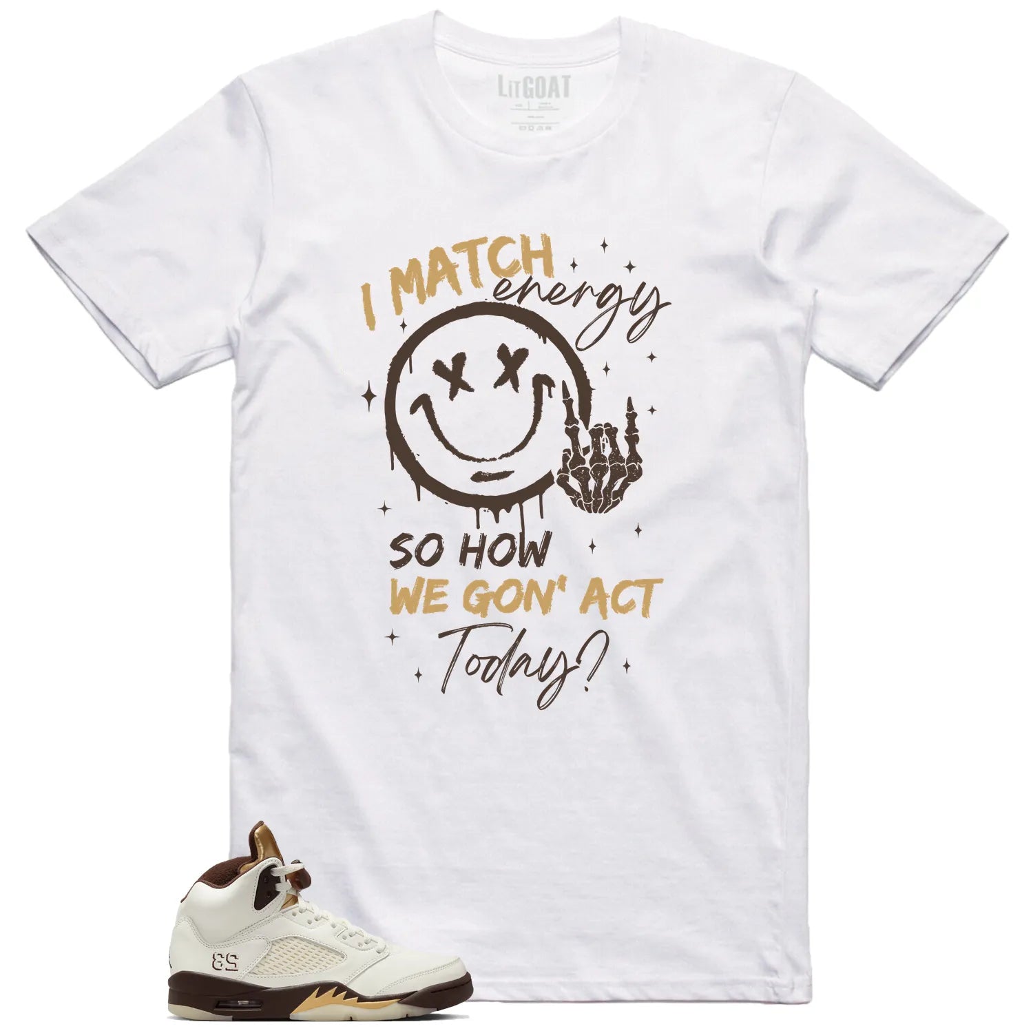 Jordan 5 Retro Golden Ticket Matching T-Shirt, Match Energy DD9336-200 T-Shirt, Sneaker Match Tee