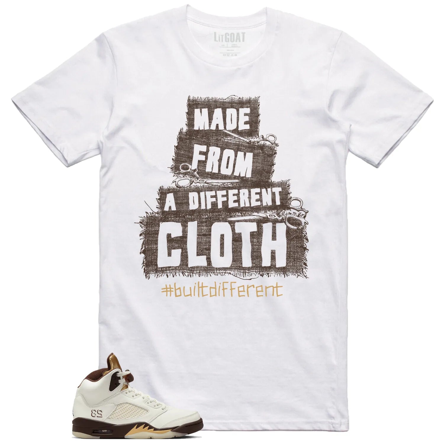 Built Different T-Shirt for Jordan 5 Retro Golden Ticket DD9336-200 T-Shirt, Sneaker Match Tee