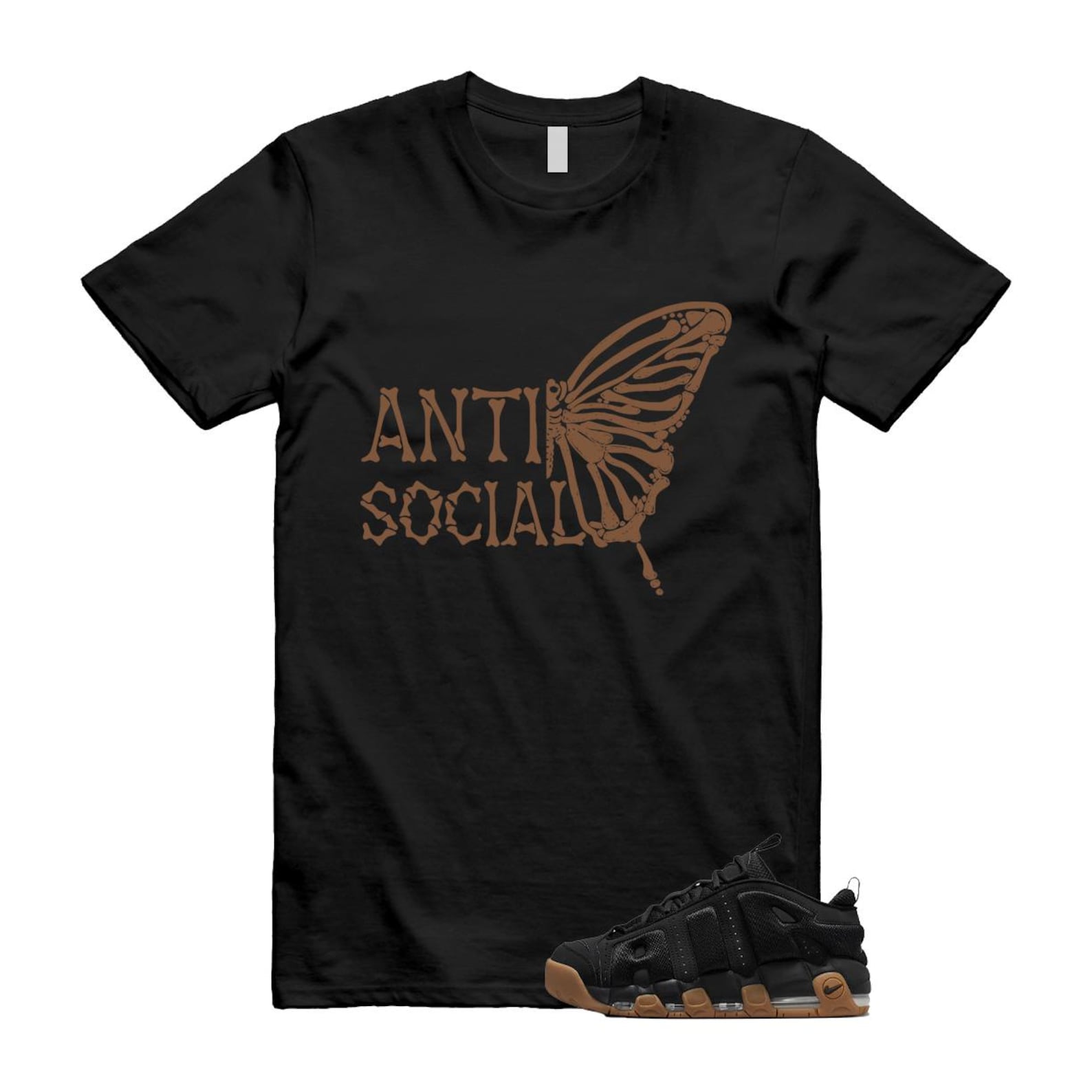 Uptempo Black Gum Air More T Shirt Match ASB FZ3055-003 T-Shirt, Sneaker Match Tee