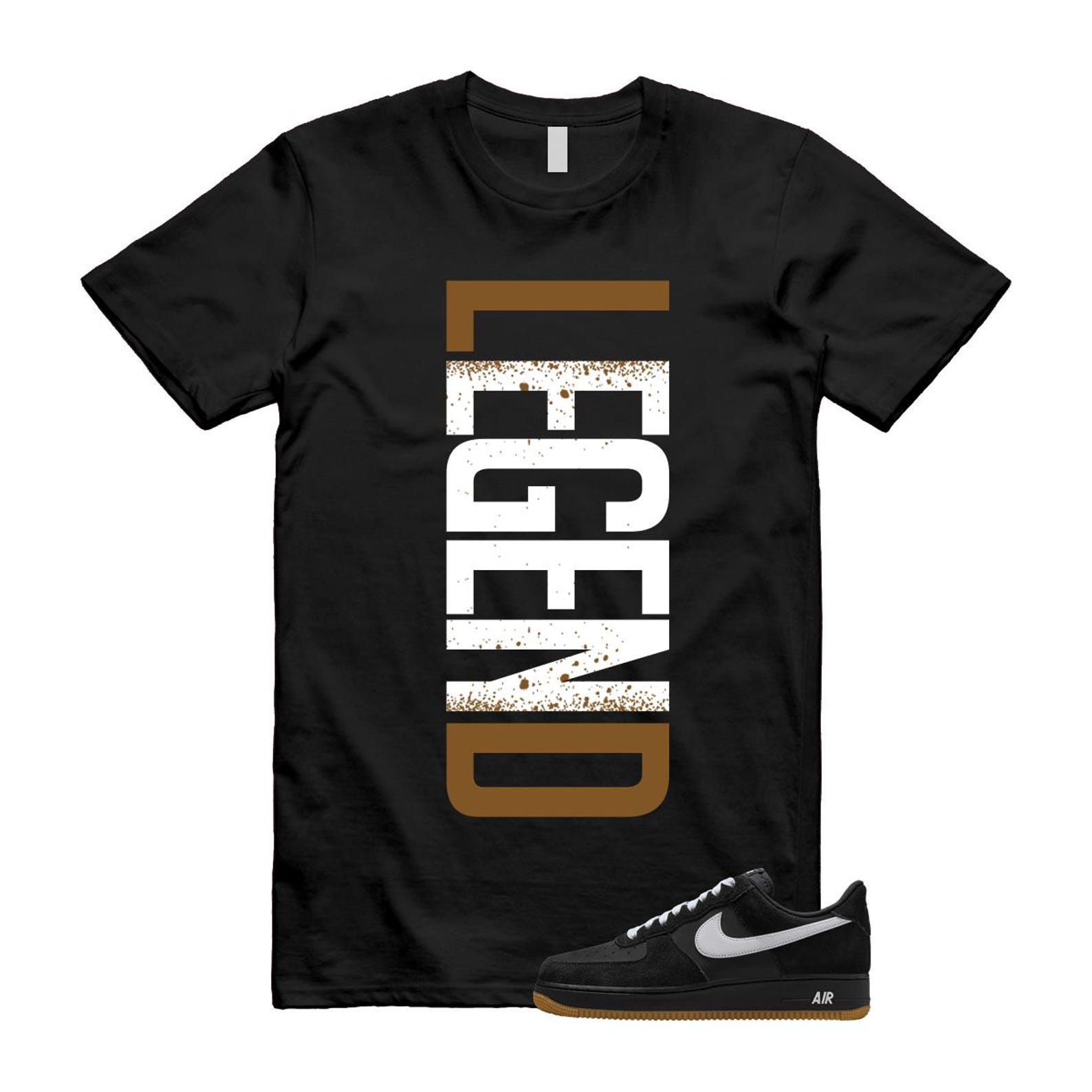 Air Force 1 Black White Gum Light Brown '07 LV8 T Shirt Match LEGEND IB6388-001 T-Shirt, Sneaker Match Tee